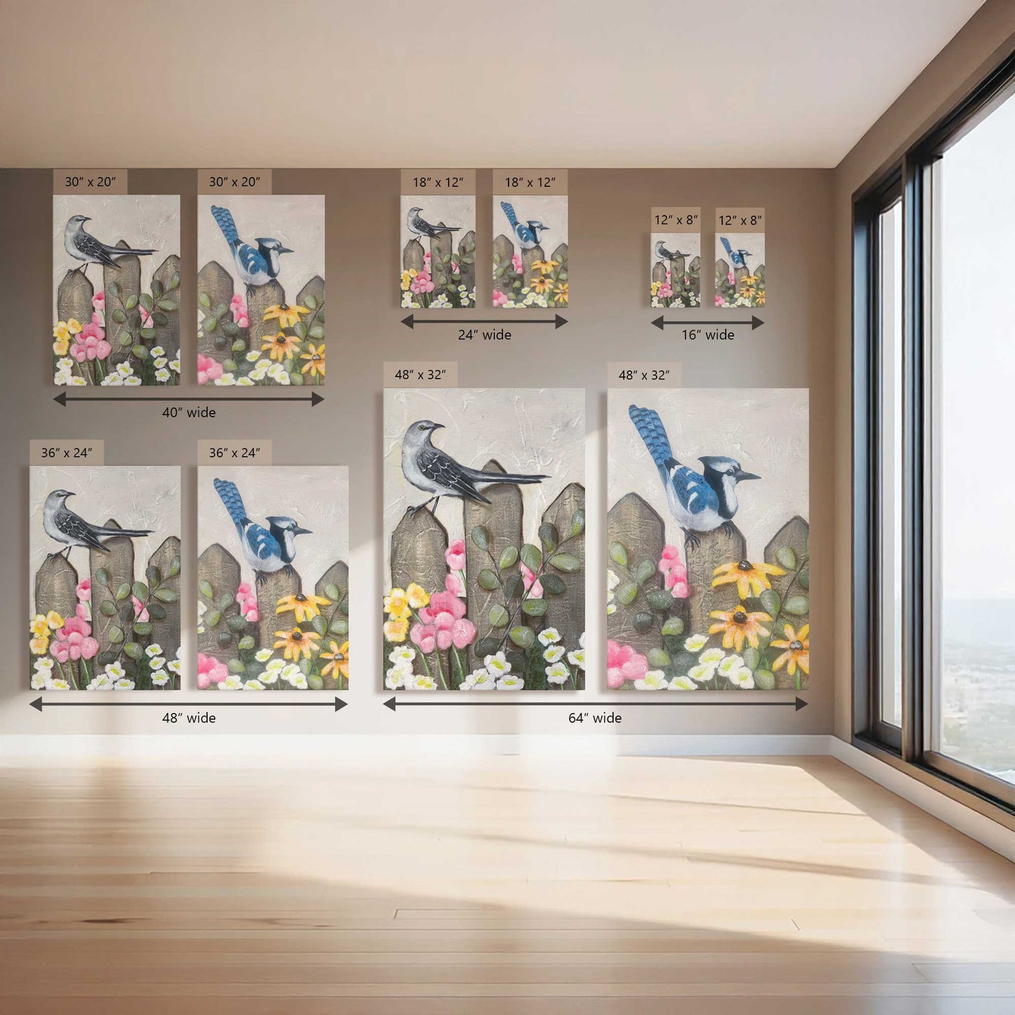 Bluebird Backyard Jam, Set of 2 Canvas Prints