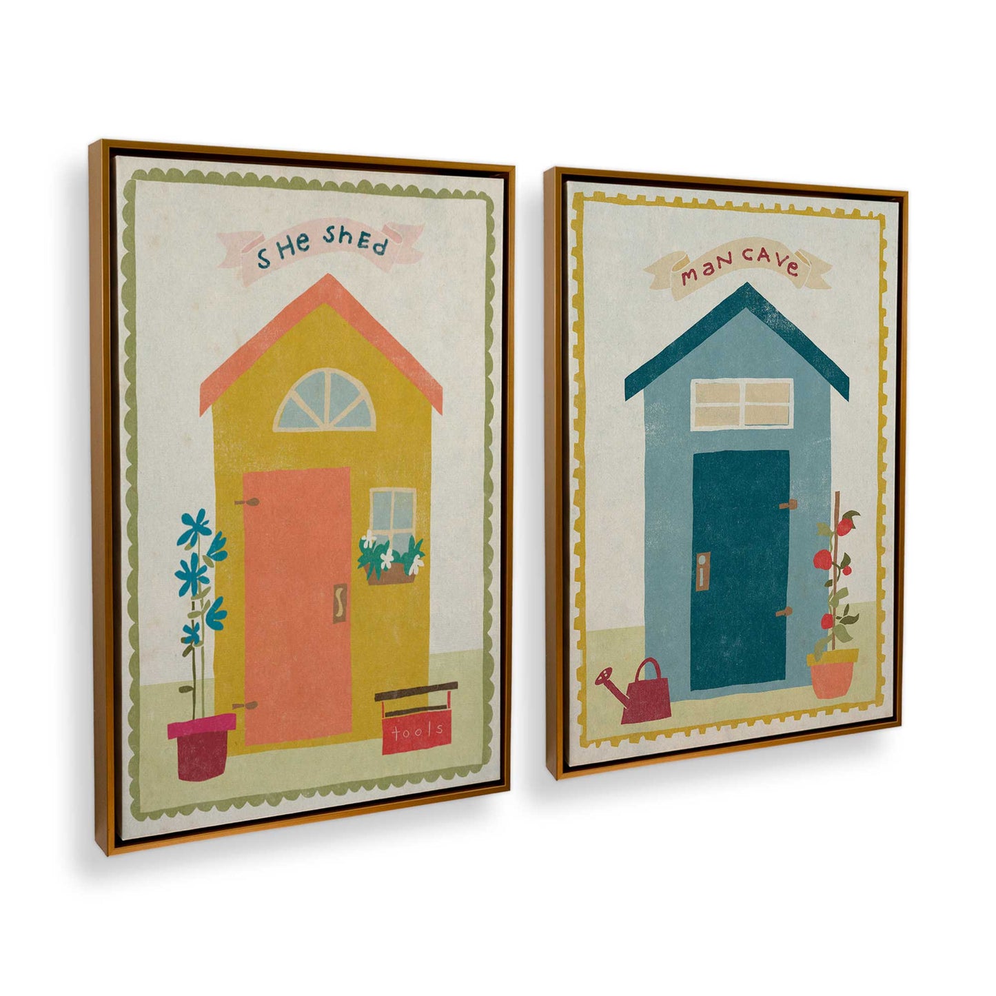 [Color:Polished Gold], Picture of art in a Polished Gold frame at an angle