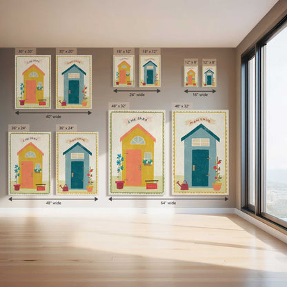 His & Hers Huts, Set of 2 Canvas Prints