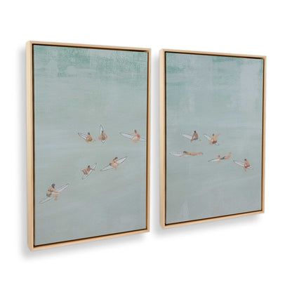 [Color:American Maple], Picture of art in a American Maple frame at an angle