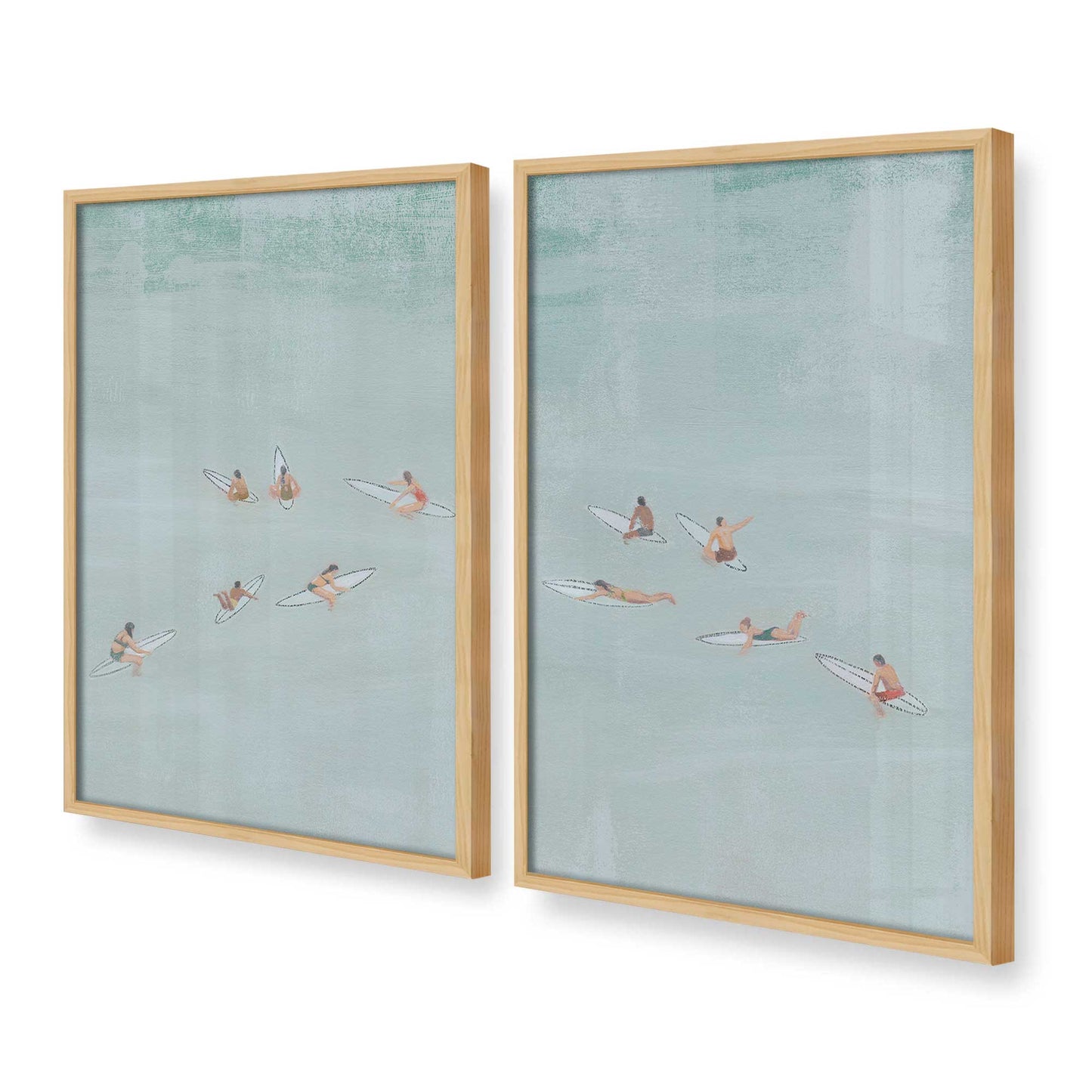 [Color:American Maple], Picture of art in a American Maple frame at an angle