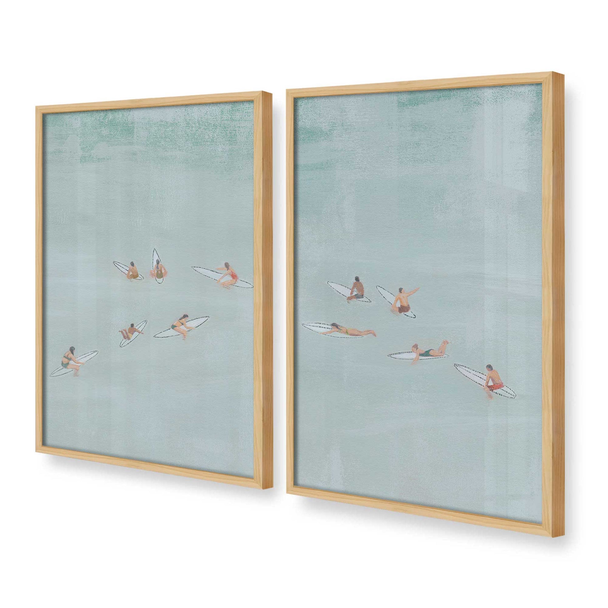 [Color:American Maple], Picture of art in a American Maple frame at an angle