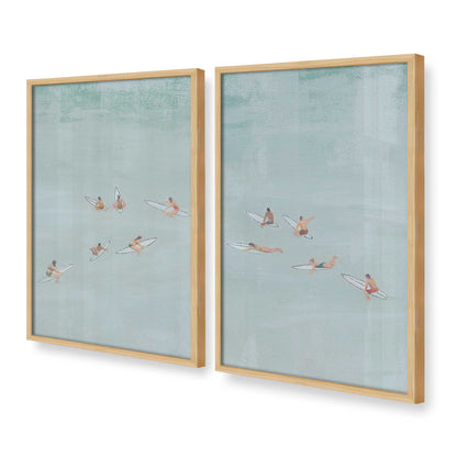 [Color:American Maple], Picture of art in a American Maple frame at an angle