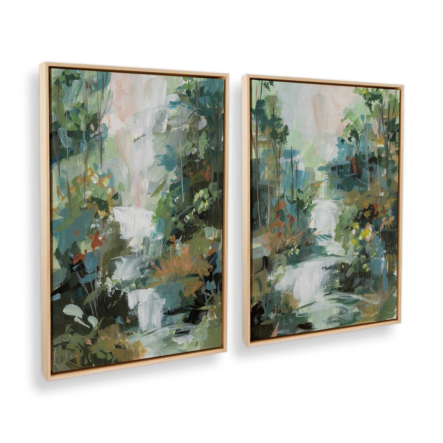 [Color:American Maple], Picture of art in a American Maple frame at an angle