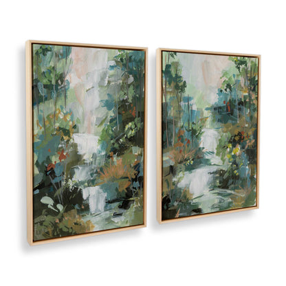 [Color:American Maple], Picture of art in a American Maple frame at an angle