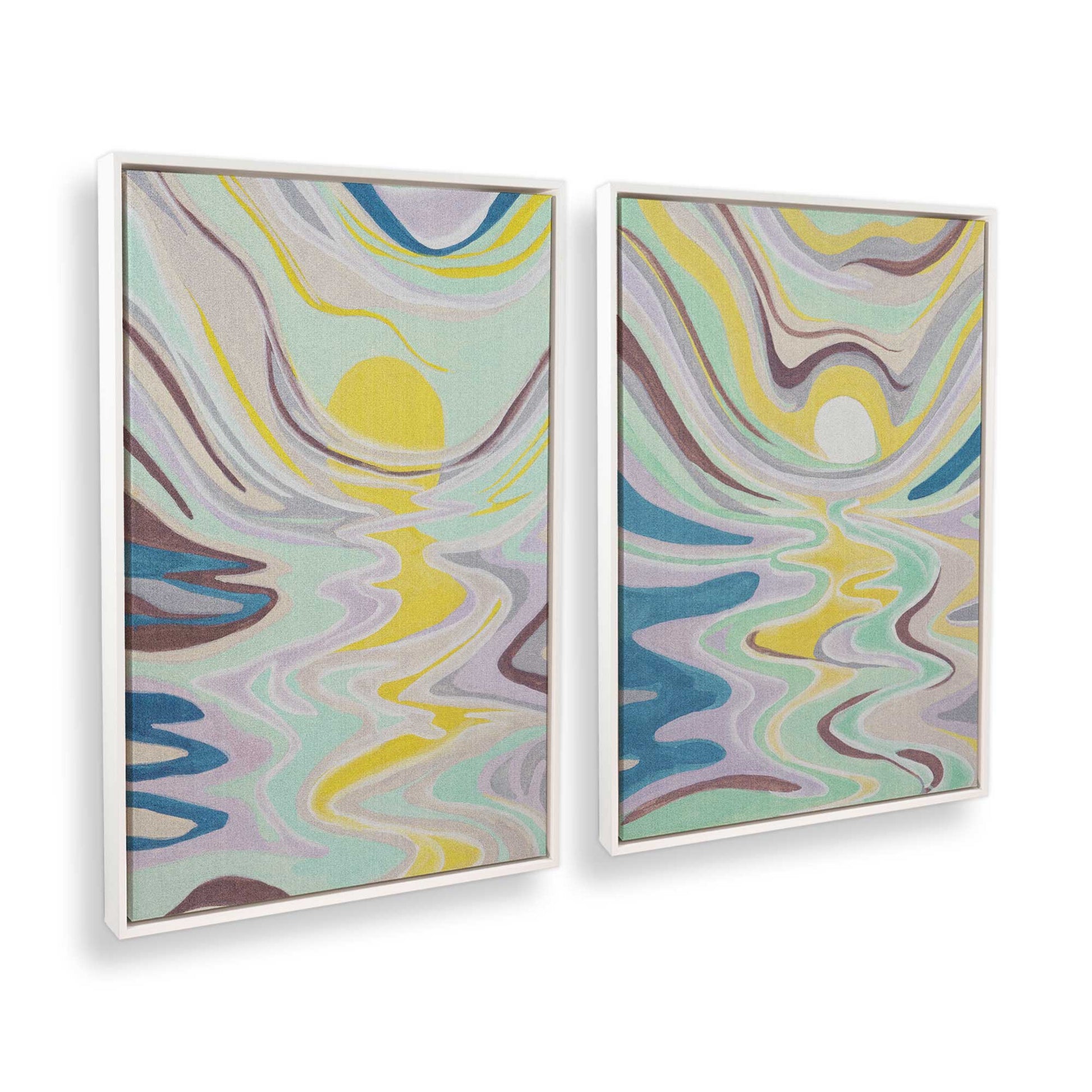 [Color:Opaque White], Picture of art in a White frame at an angle
