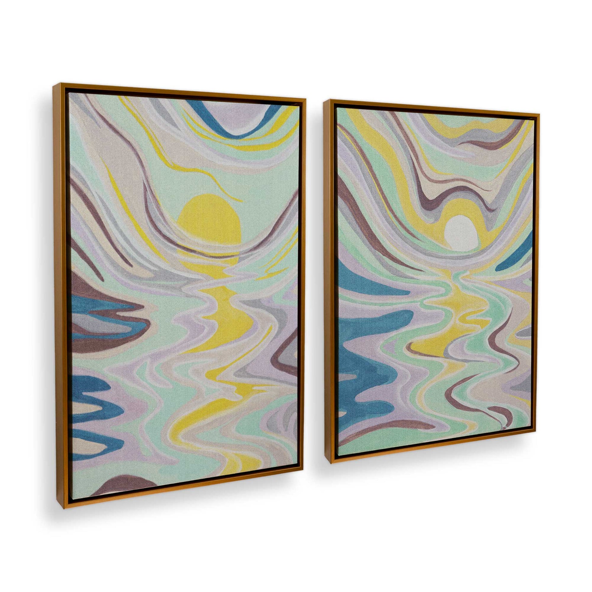 [Color:Polished Gold], Picture of art in a Polished Gold frame at an angle