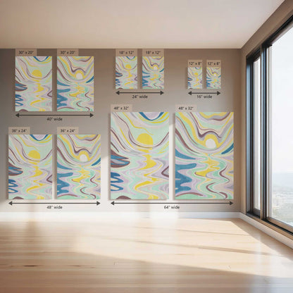 Wavy Happy Flow, Set of 2 Canvas Prints