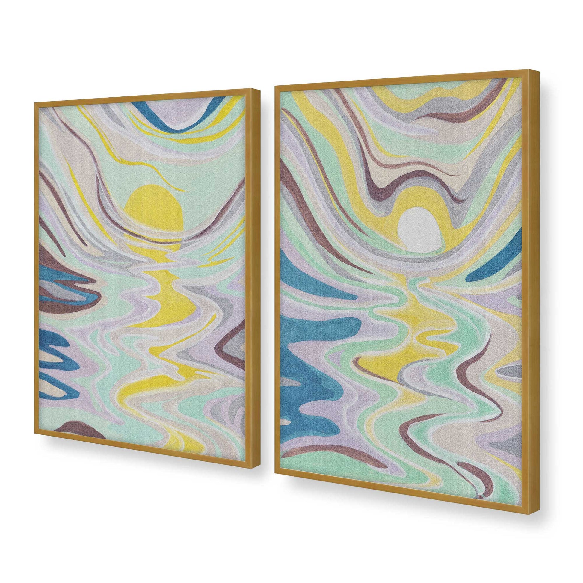 [Color:Polished Gold], Picture of art in a Polished Gold frame at an angle