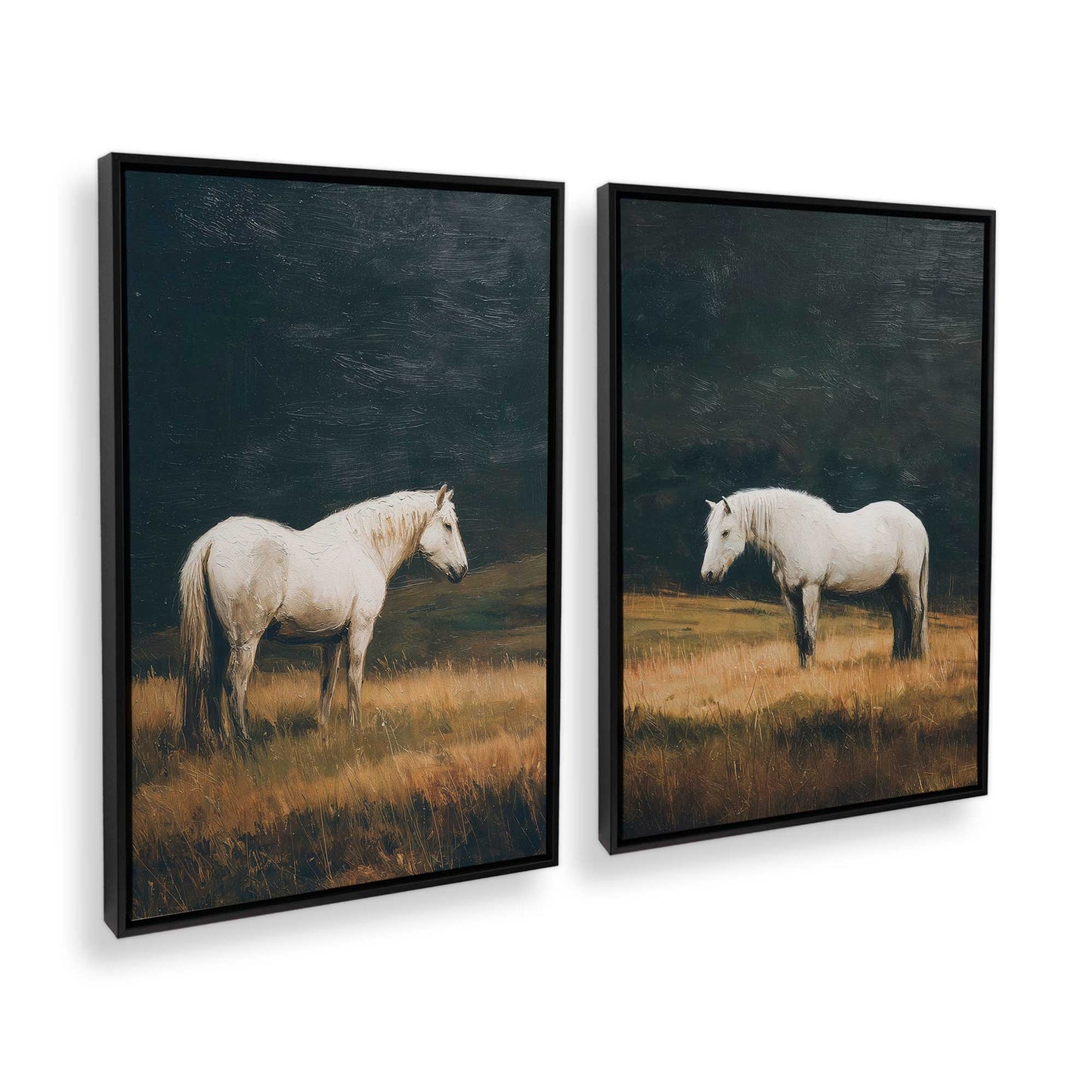 [Color:Satin Black], Picture of art in a Satin Black frame at an angle