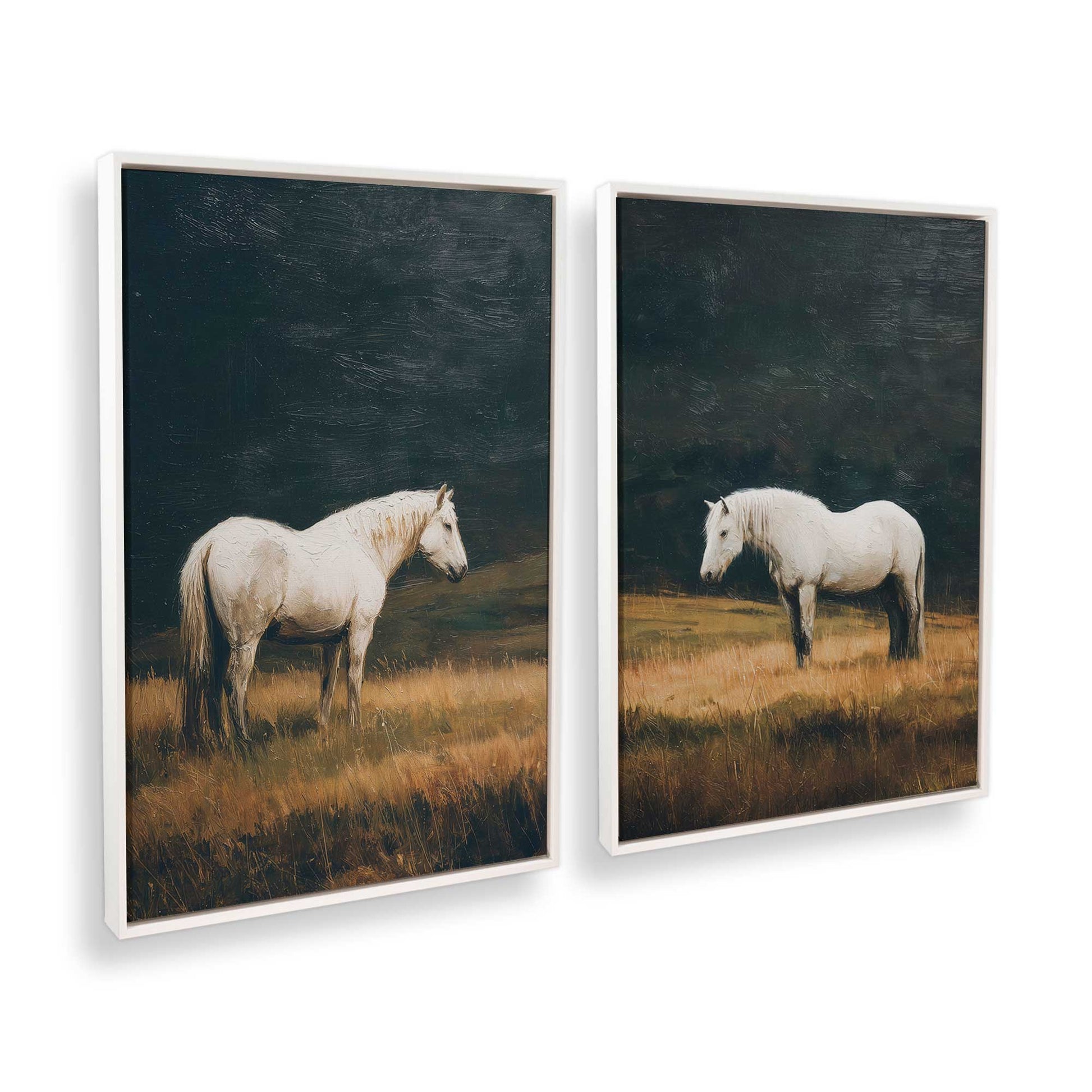 [Color:Opaque White], Picture of art in a White frame at an angle