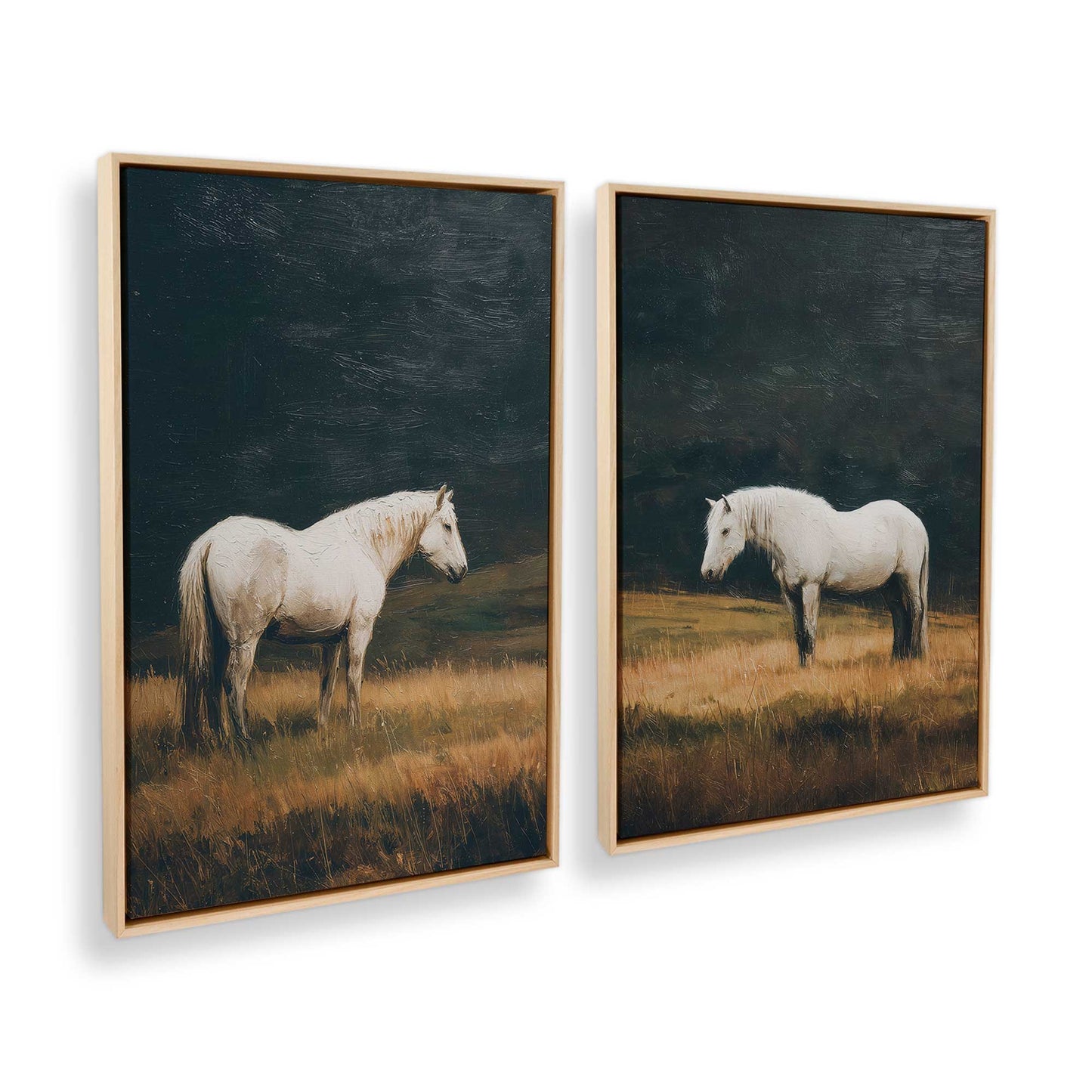 [Color:American Maple], Picture of art in a American Maple frame at an angle