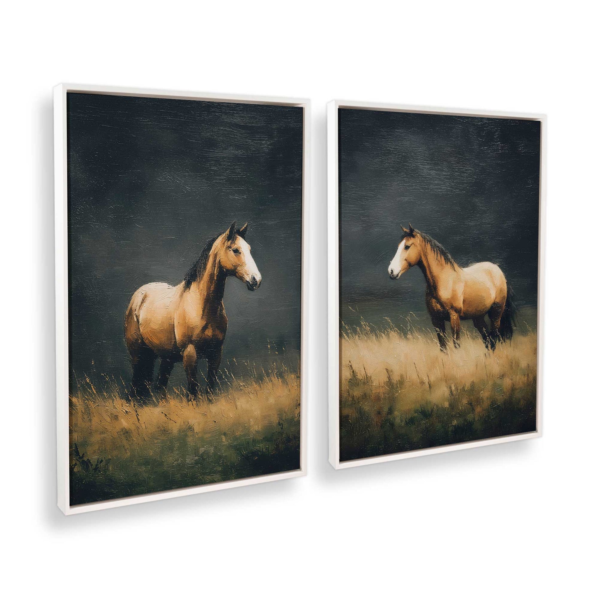 [Color:Opaque White], Picture of art in a White frame at an angle