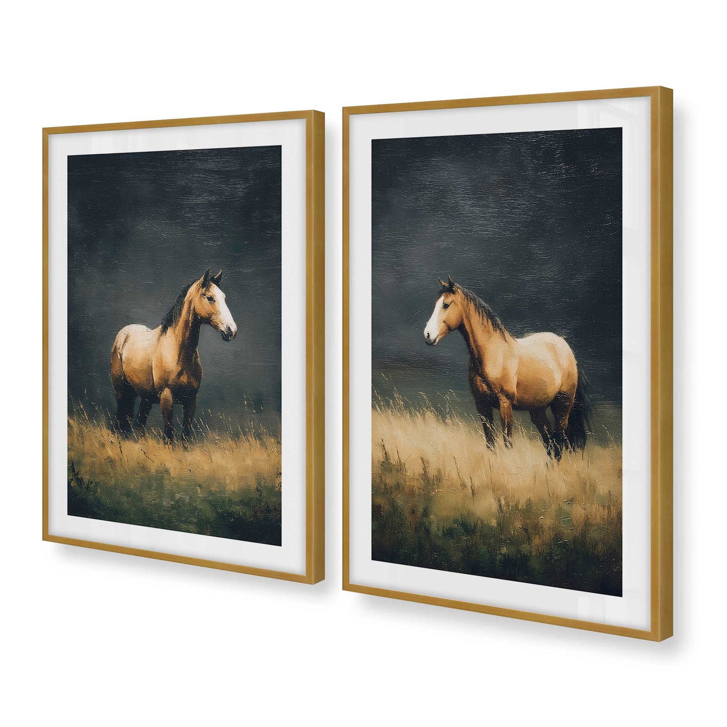 [Color:Polished Gold], Picture of art in a Polished Gold frame at an angle