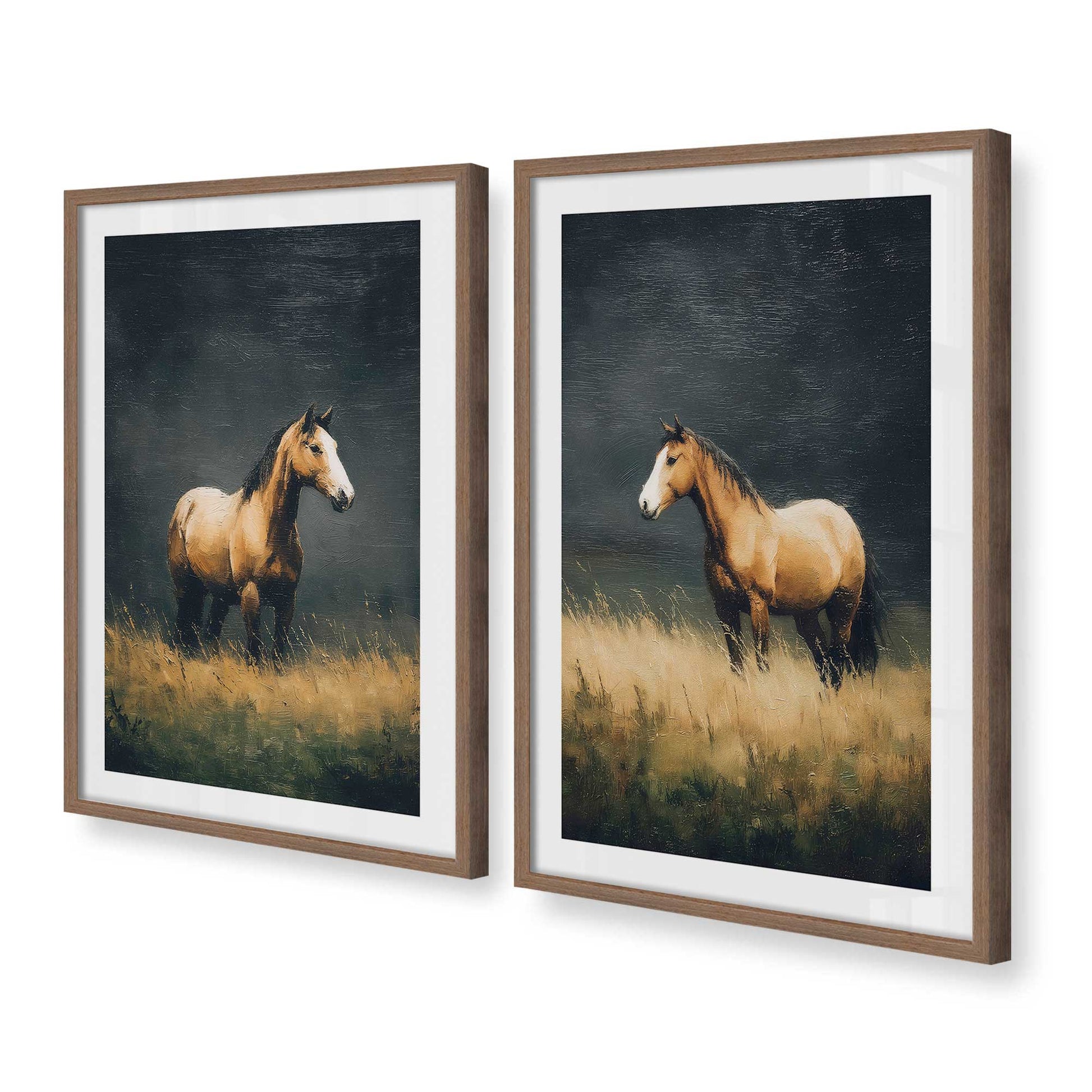 [Color:Walnut], Picture of art in a Walnut frame at an angle