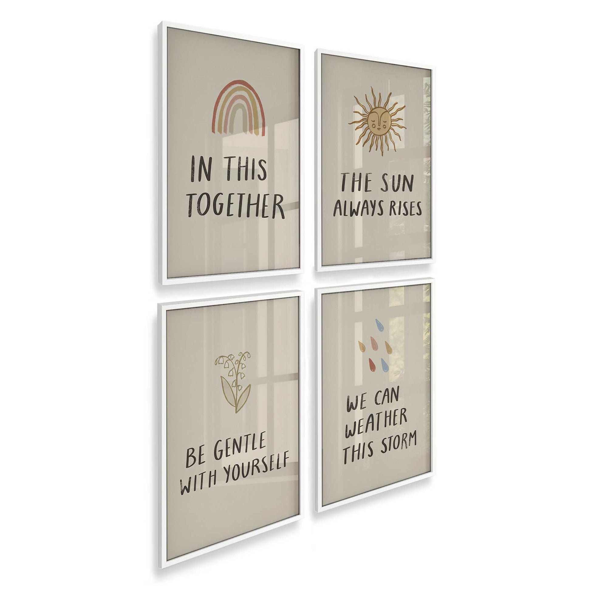 [Color:Opaque White], Picture of art in an Opaque White frame at an angle