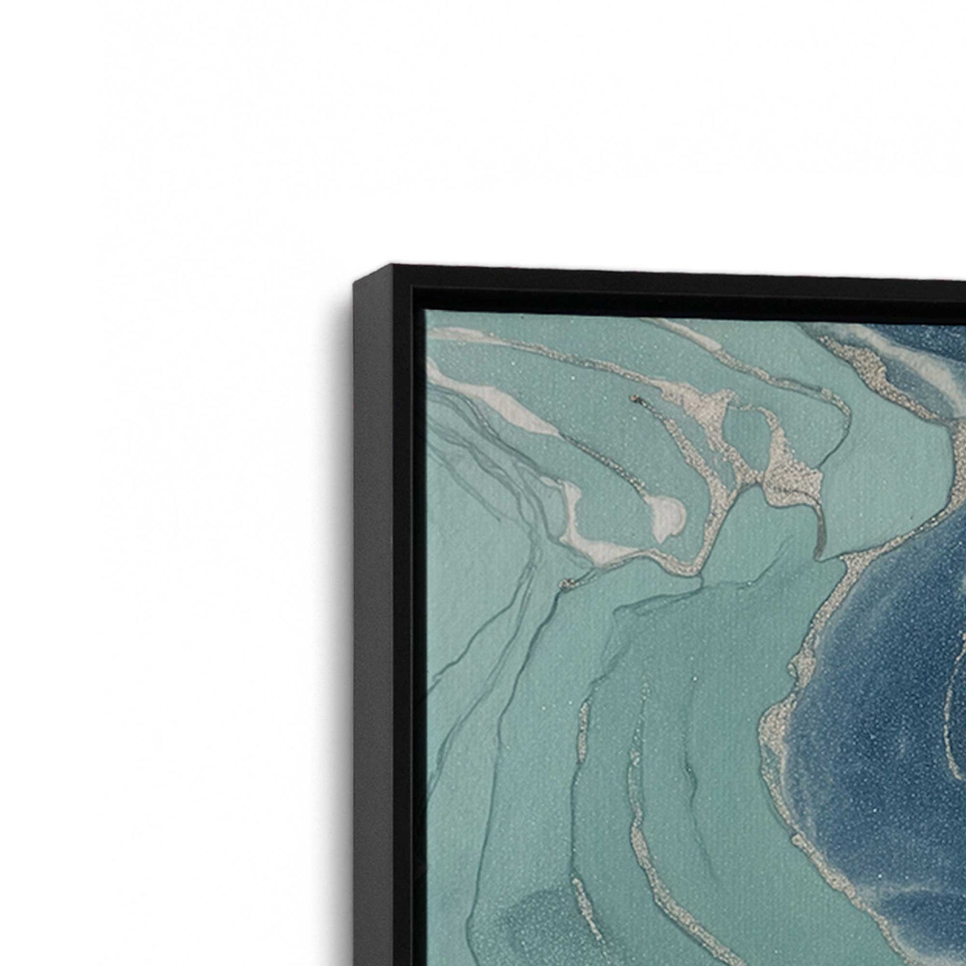[Color:Satin Black], Picture of art in a Satin Black frame at an angle
