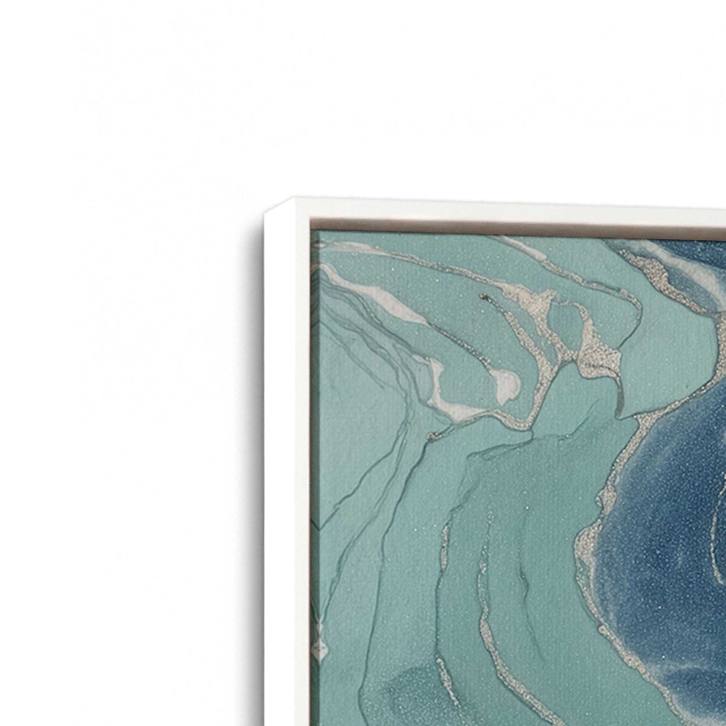 [Color:Opaque White], Picture of art in a White frame at an angle