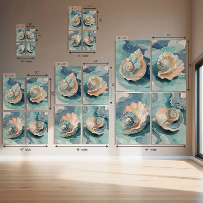 Shell Yeah Calm, Set of 4 Canvas Prints