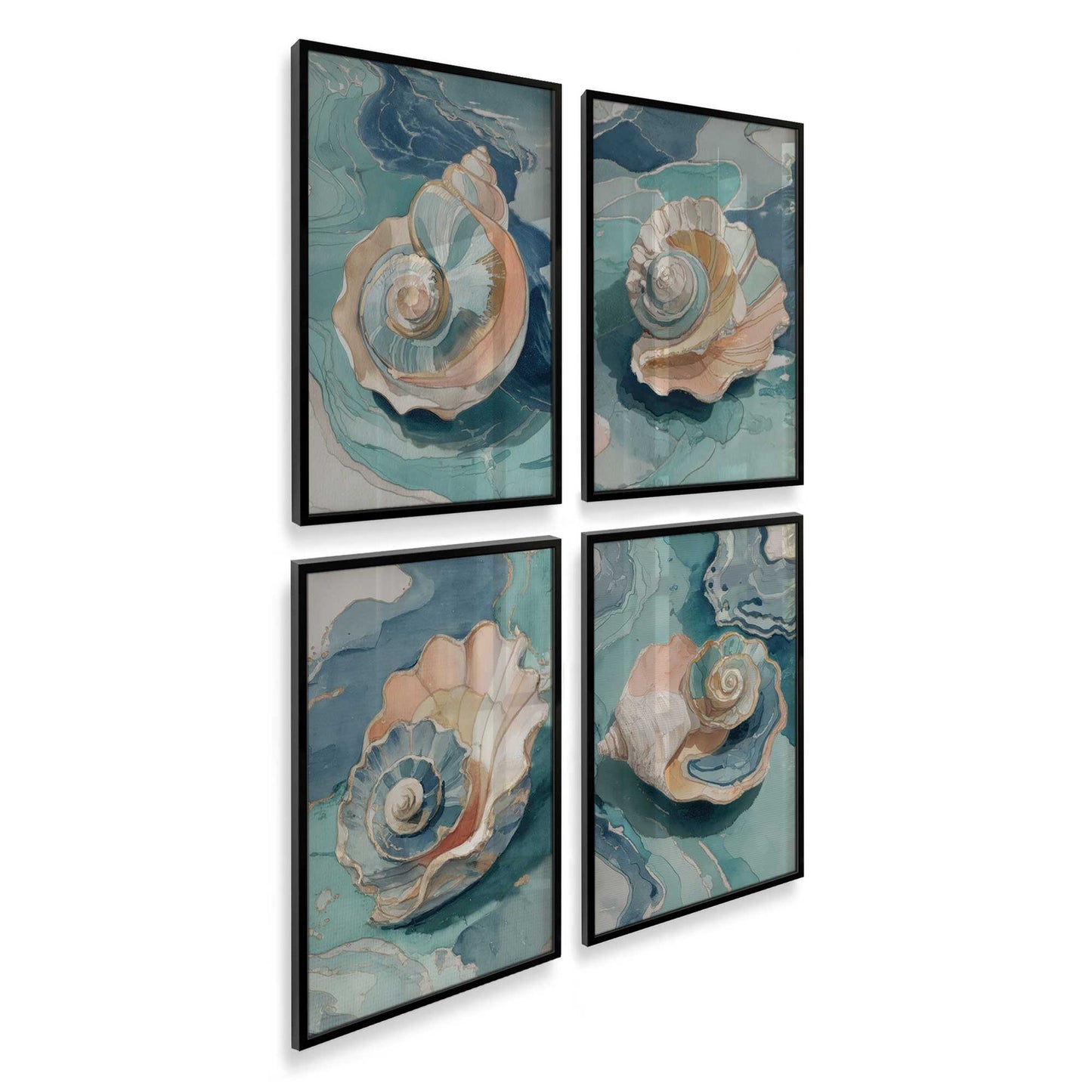 [Color:Satin Black], Picture of art in a Satin Black frame at an angle
