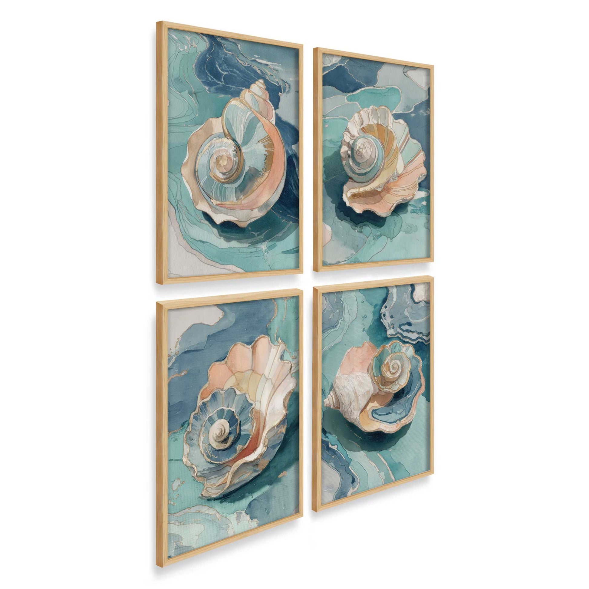 [Color:American Maple], Picture of art in an American Maple frame at an angle