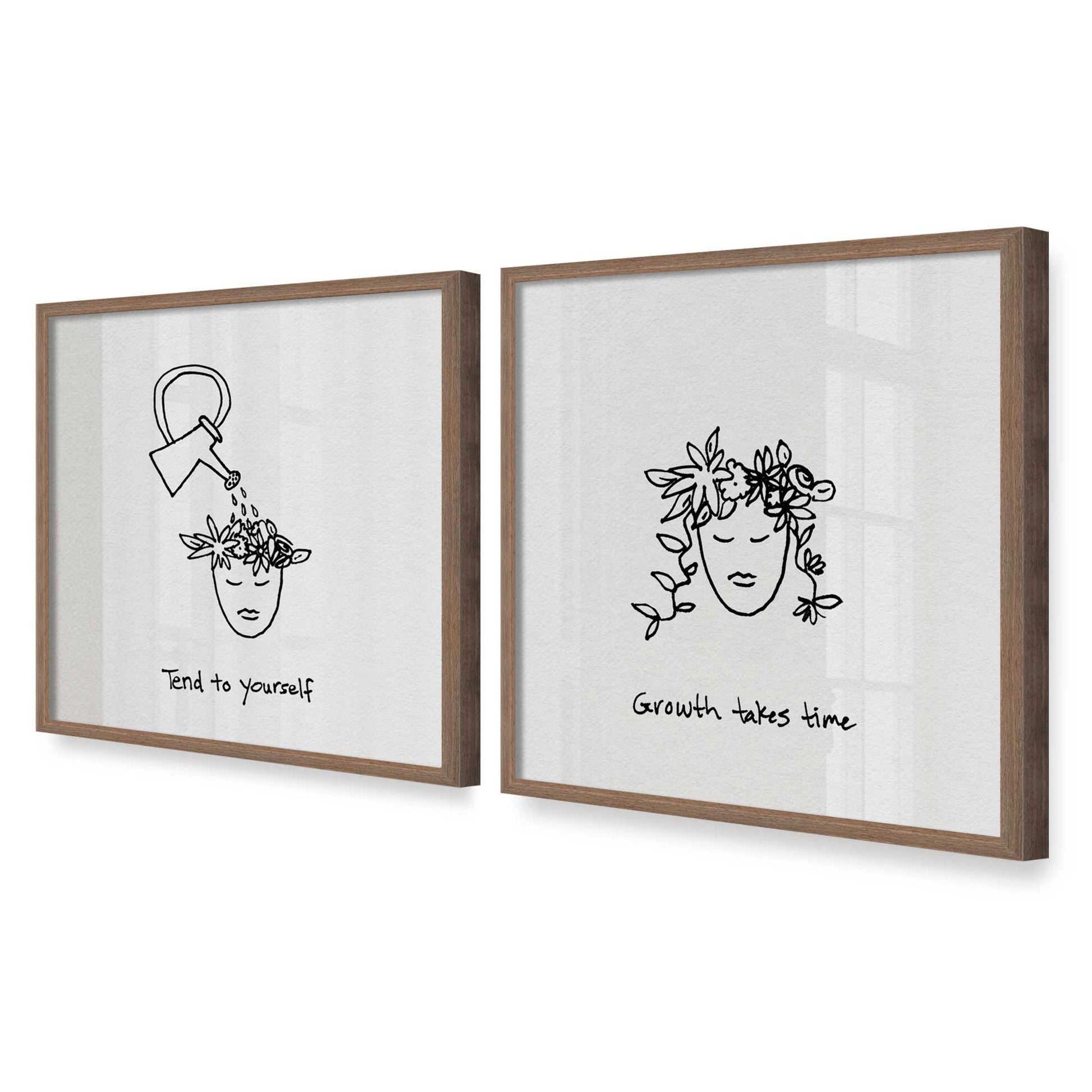 [Color:Walnut], Picture of art in a Walnut frame at an angle
