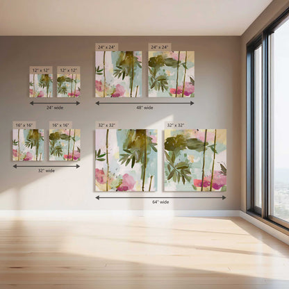 Blush Bamboo Breeze, Set of 2 Canvas Prints