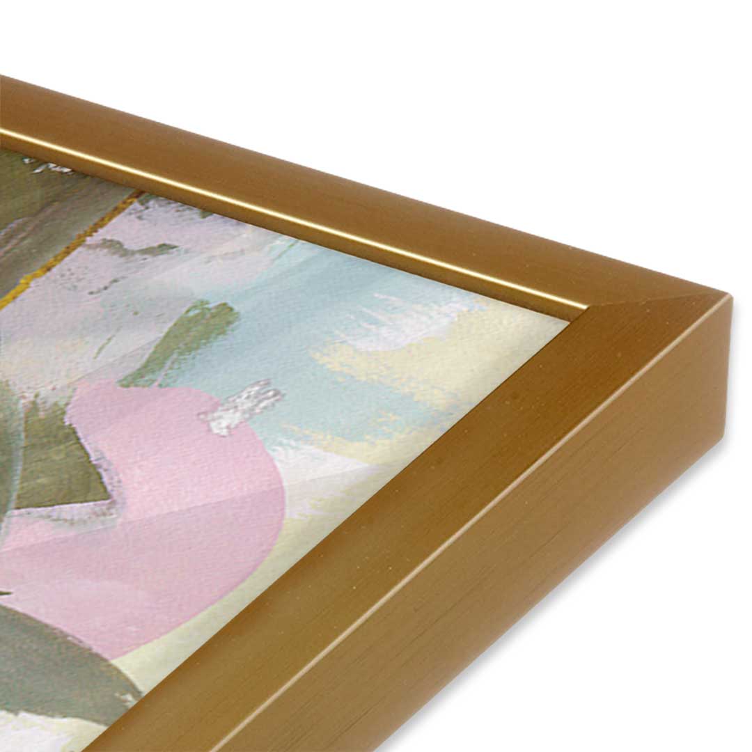 [Color:Polished Gold], Picture of art in a Polished Gold frame at an angle