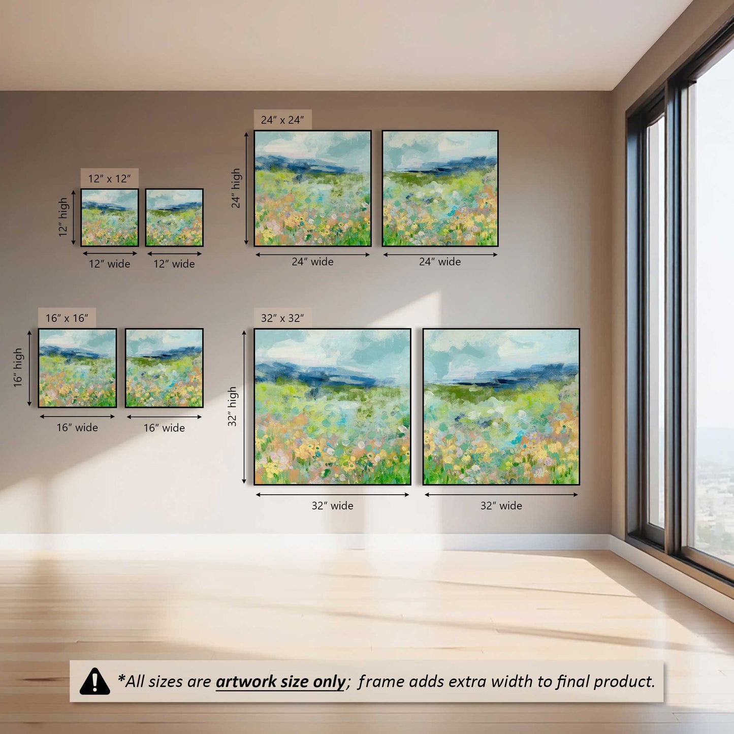 Fields of Happy, Set of 2 Canvas Prints
