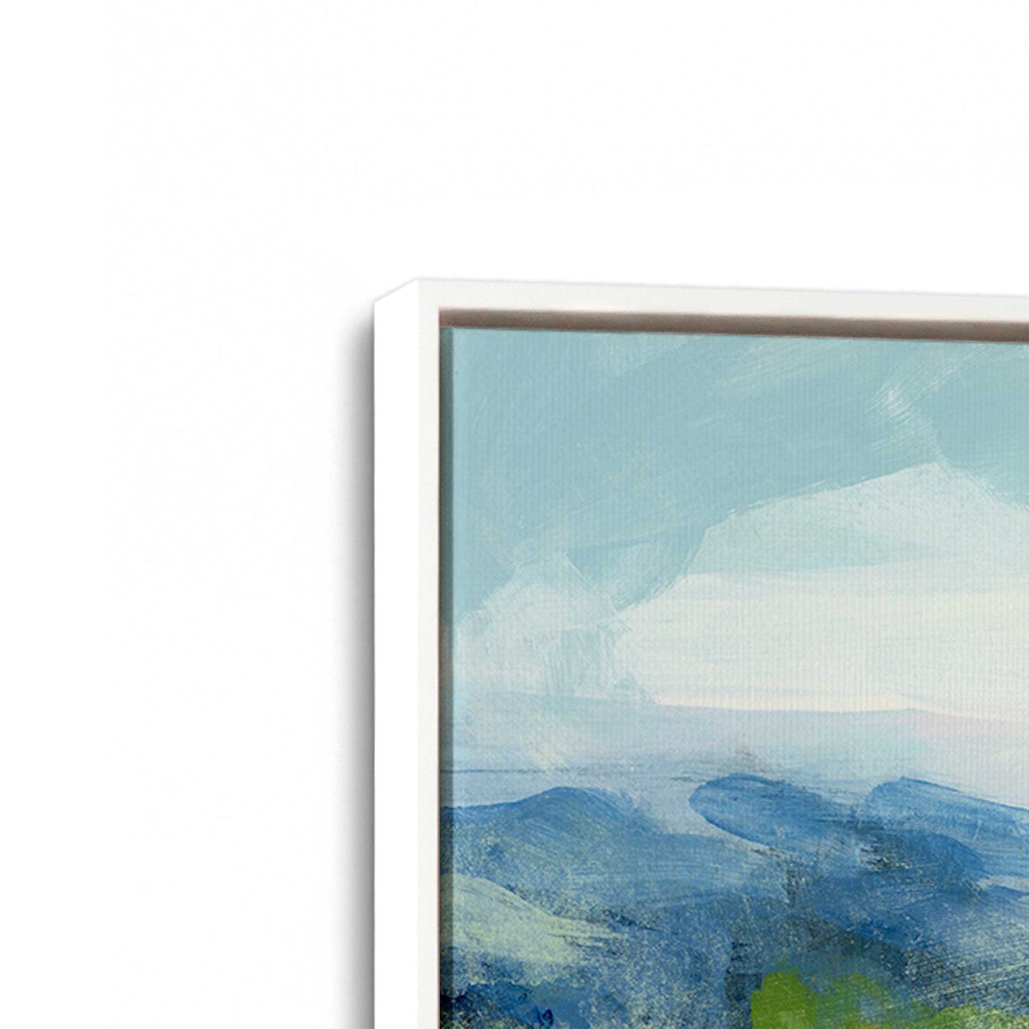 [Color:Opaque White], Picture of art in a White frame at an angle