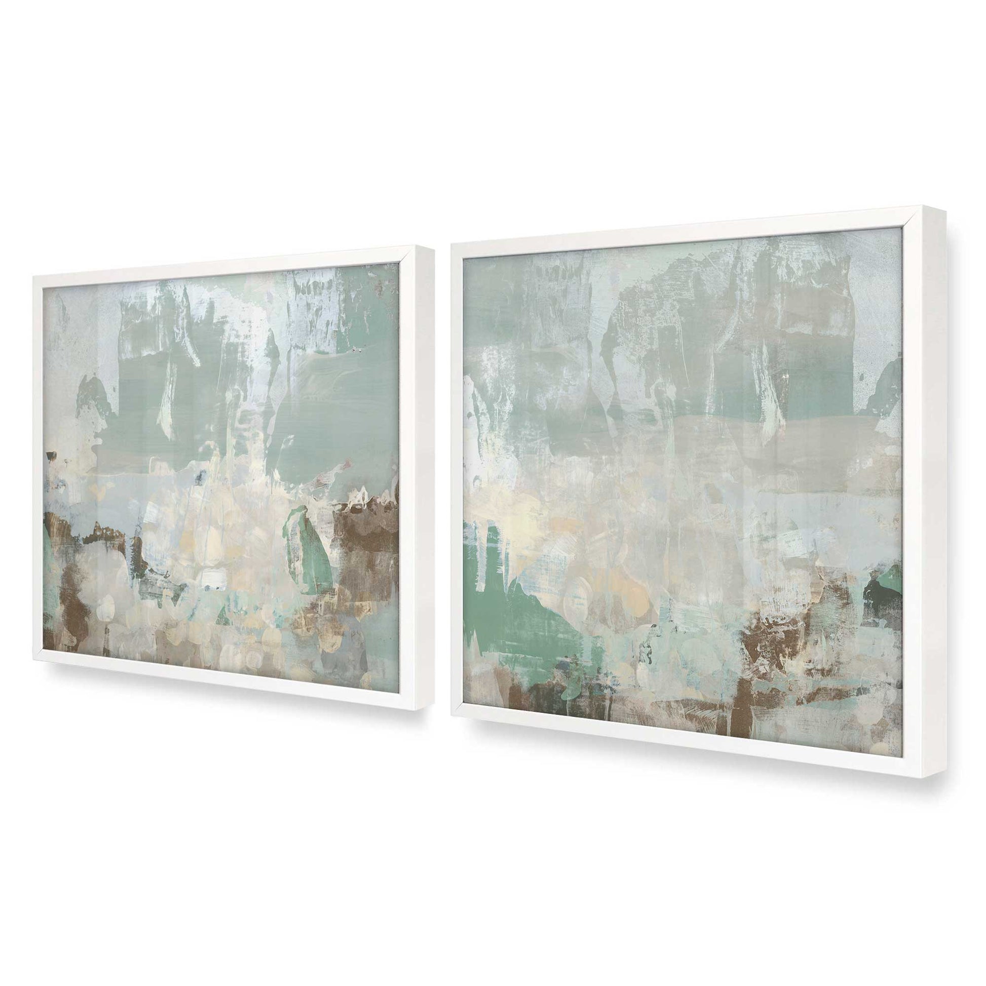 [Color:Opaque White], Picture of art in an Opaque White frame at an angle
