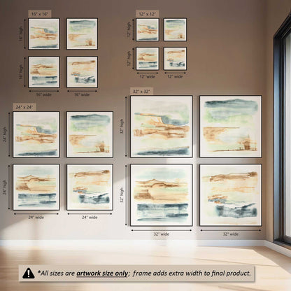 Sandy Sky Stripes, Set of 4 Canvas Prints