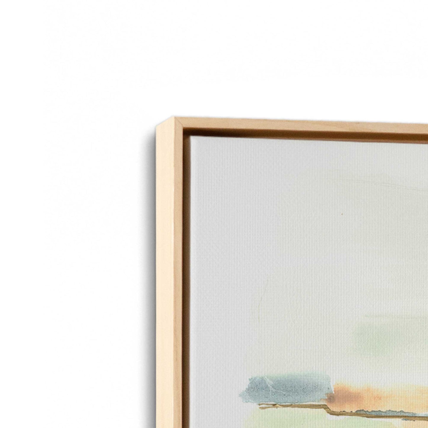 [Color:American Maple], Picture of art in a American Maple frame at an angle