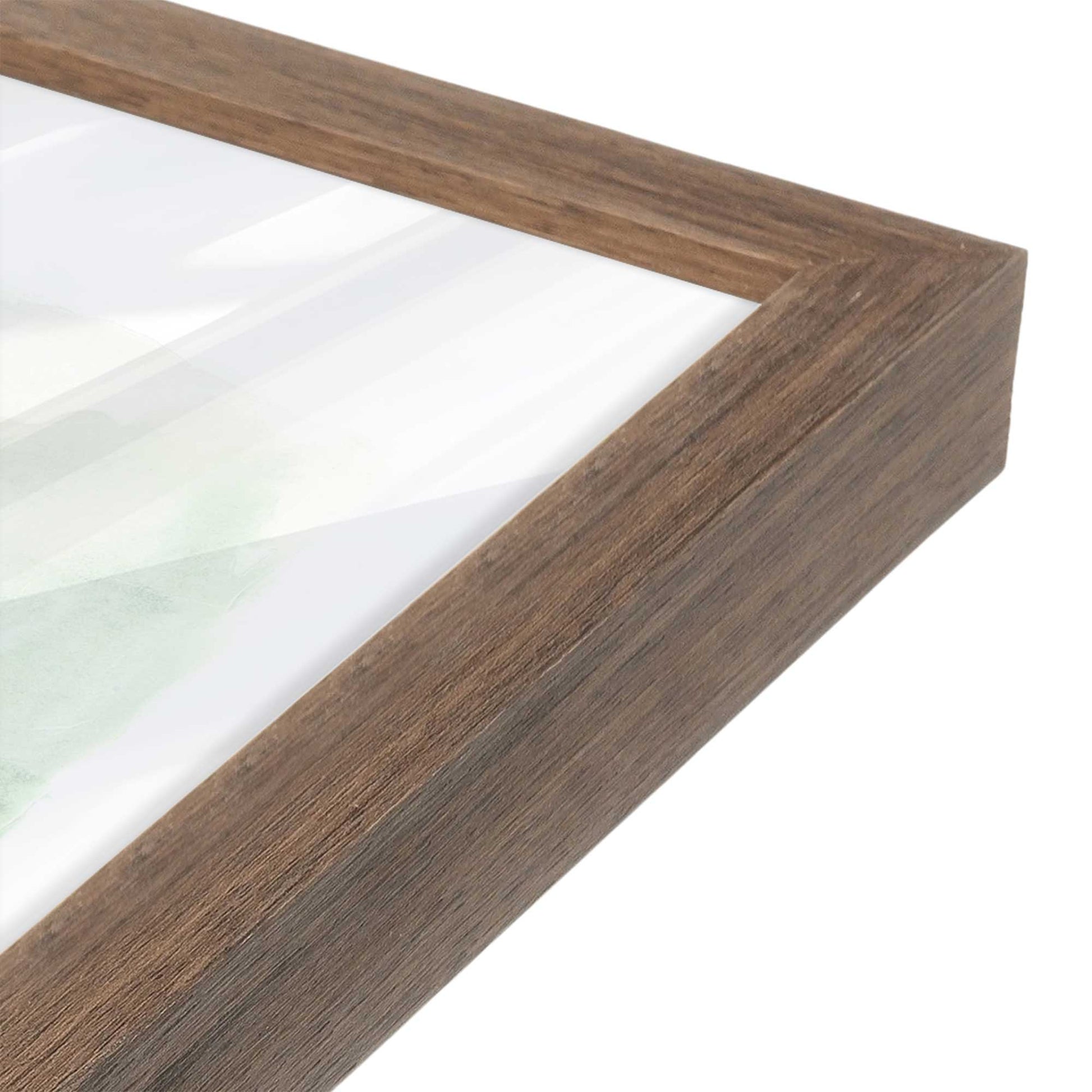 [Color:Walnut], Picture of art in a Walnut frame of the corner