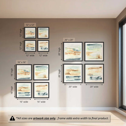 Sandy Sky Stripes Set of 4 Art Prints