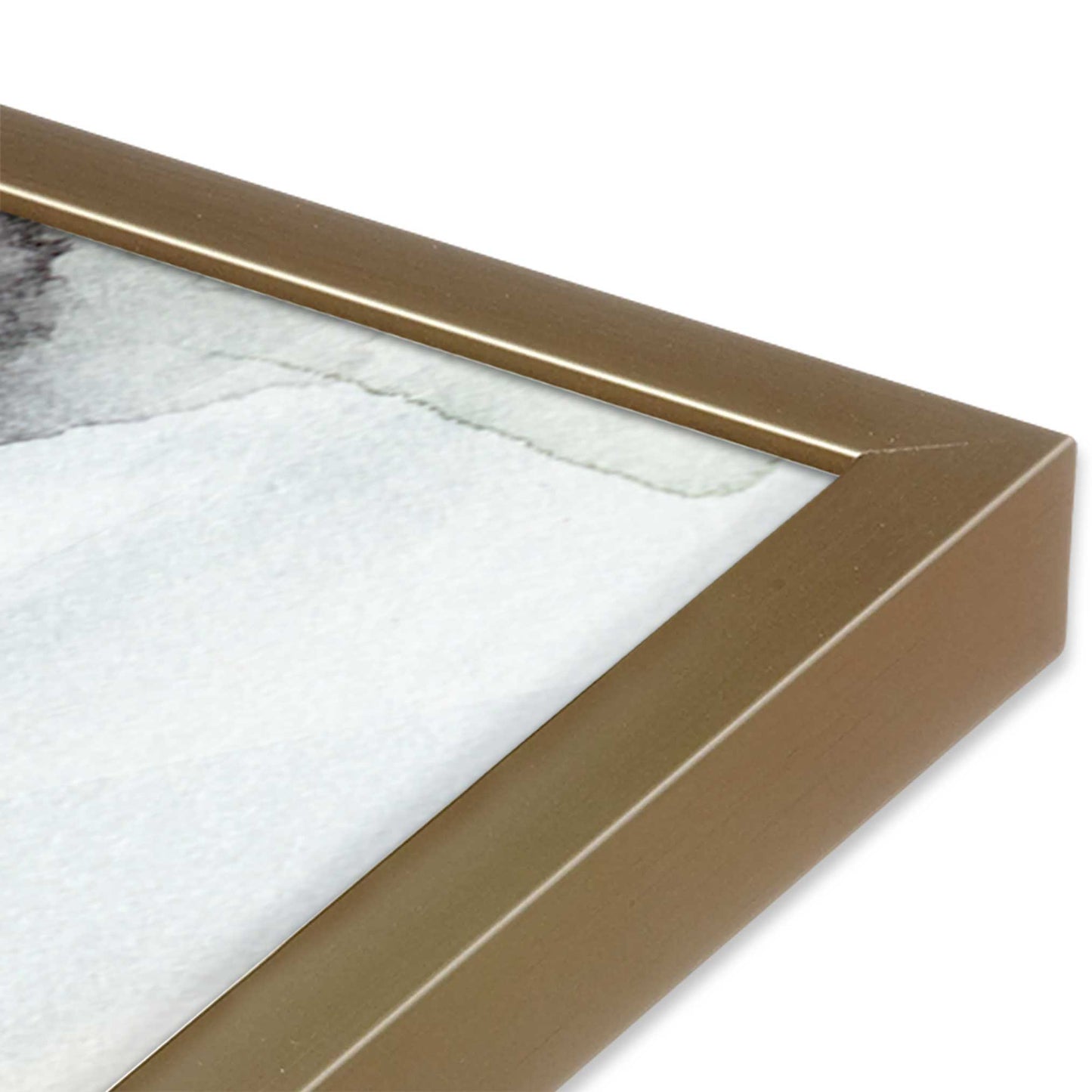 [Color:Brushed Gold], Picture of art in a Brushed Gold frame at an angle