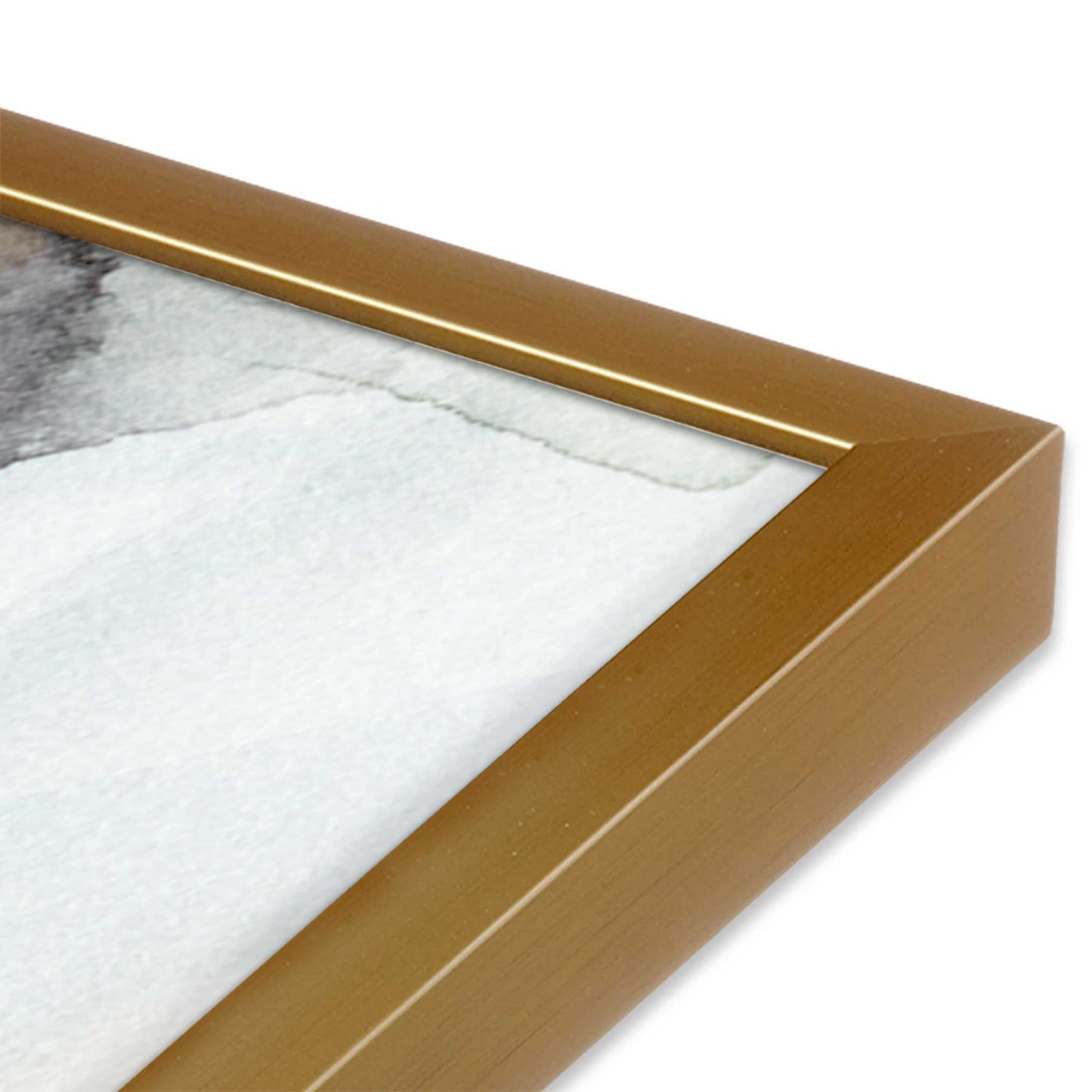 [Color:Polished Gold], Picture of art in a Polished Gold frame at an angle