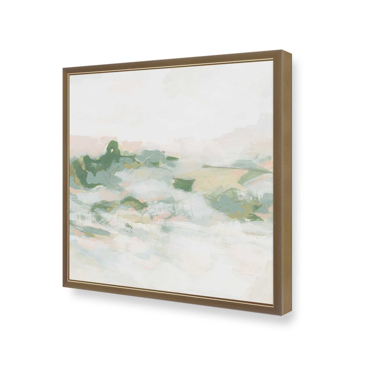 [Color:Brushed Gold], Picture of art in a Brushed Gold frame at an angle