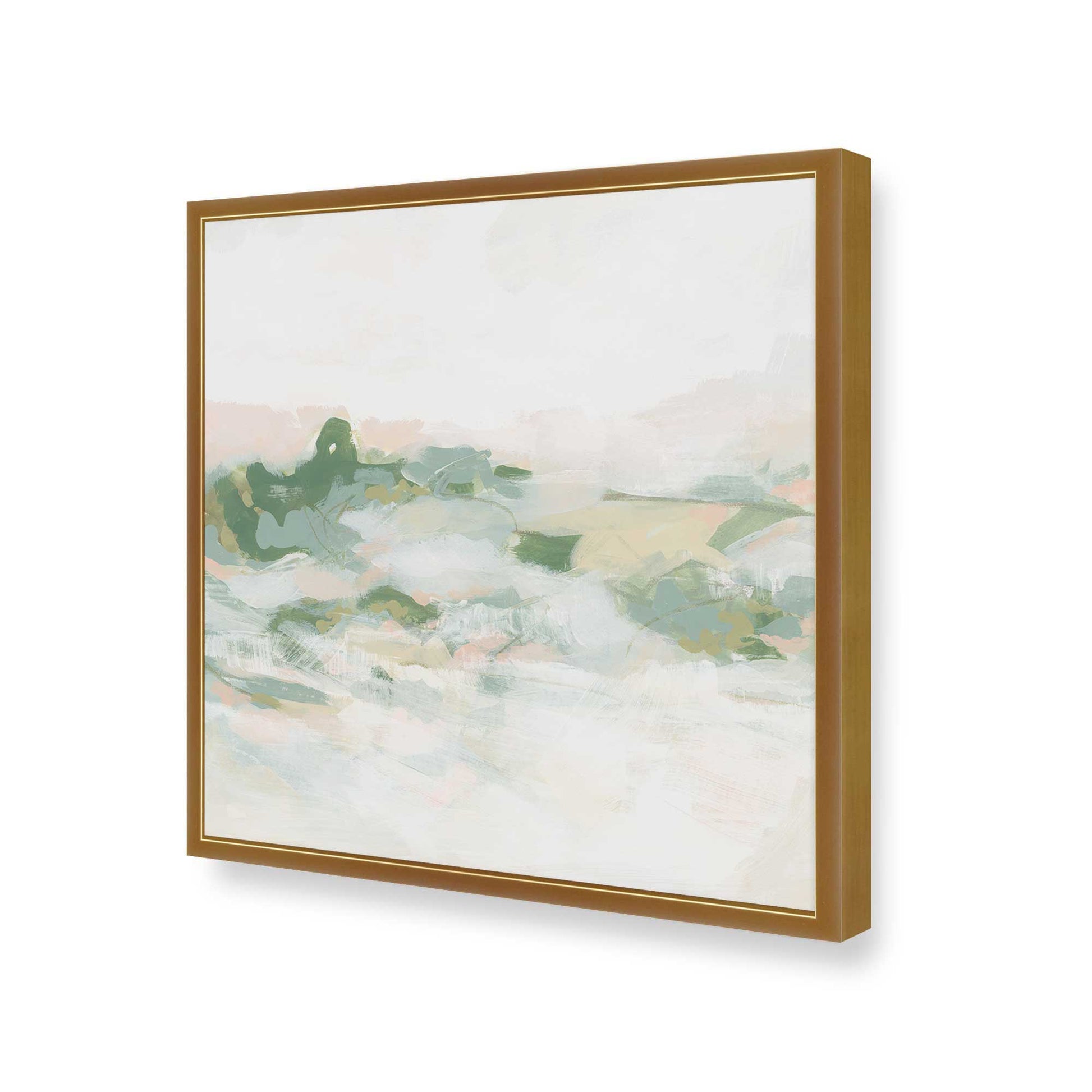 [Color:Polished Gold], Picture of art in a Polished Gold frame at an angle