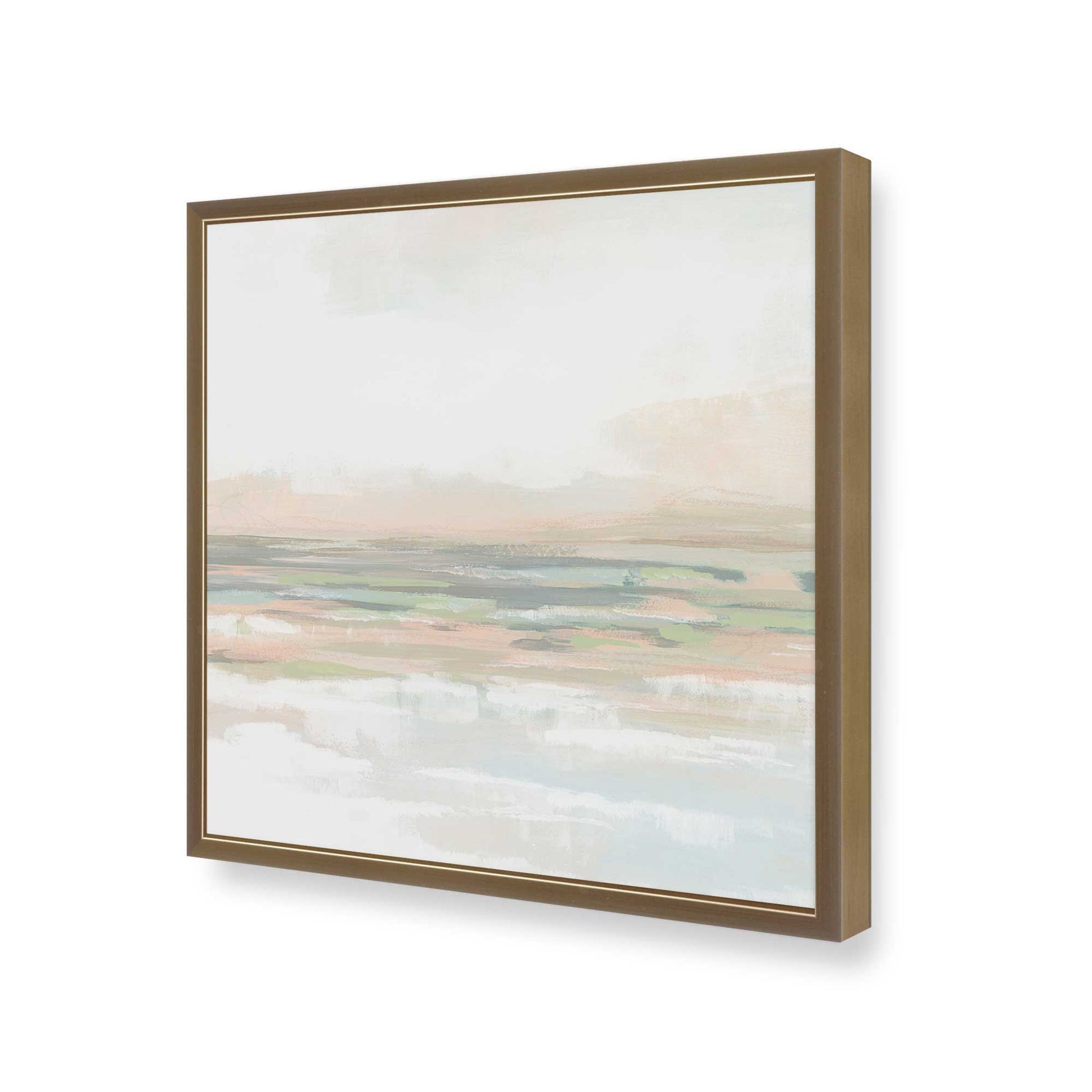 [Color:Brushed Gold], Picture of art in a Brushed Gold frame at an angle