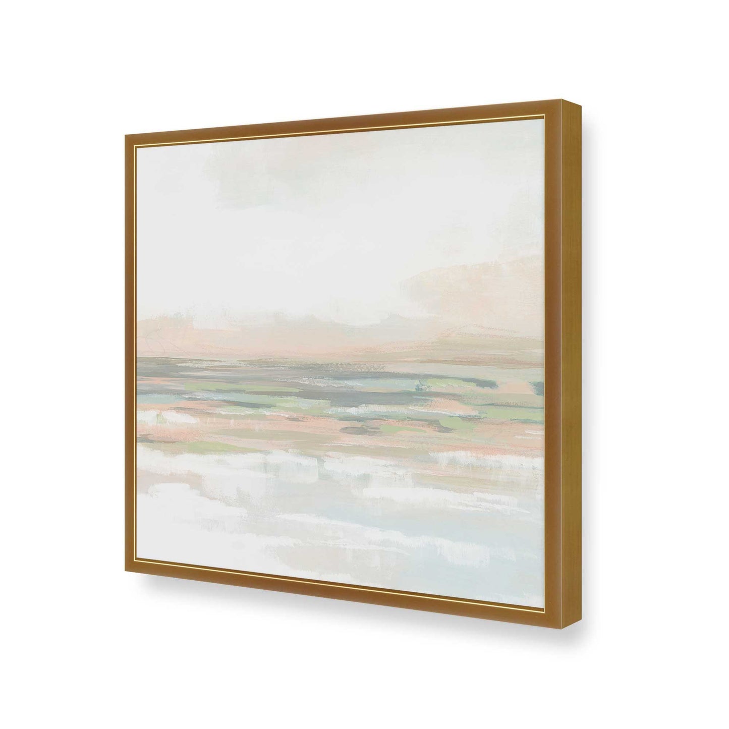 [Color:Polished Gold], Picture of art in a Polished Gold frame at an angle