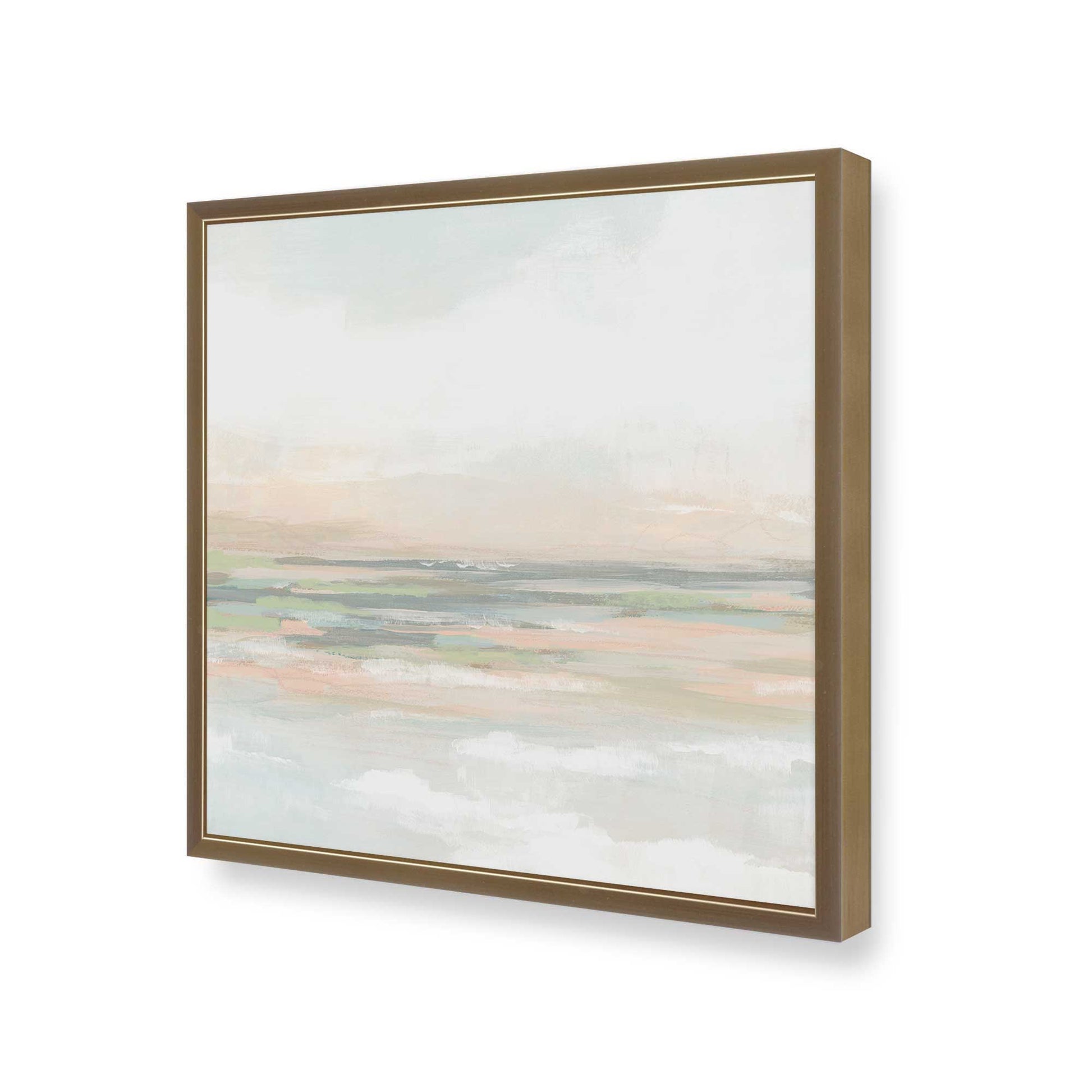 [Color:Brushed Gold], Picture of art in a Brushed Gold frame at an angle