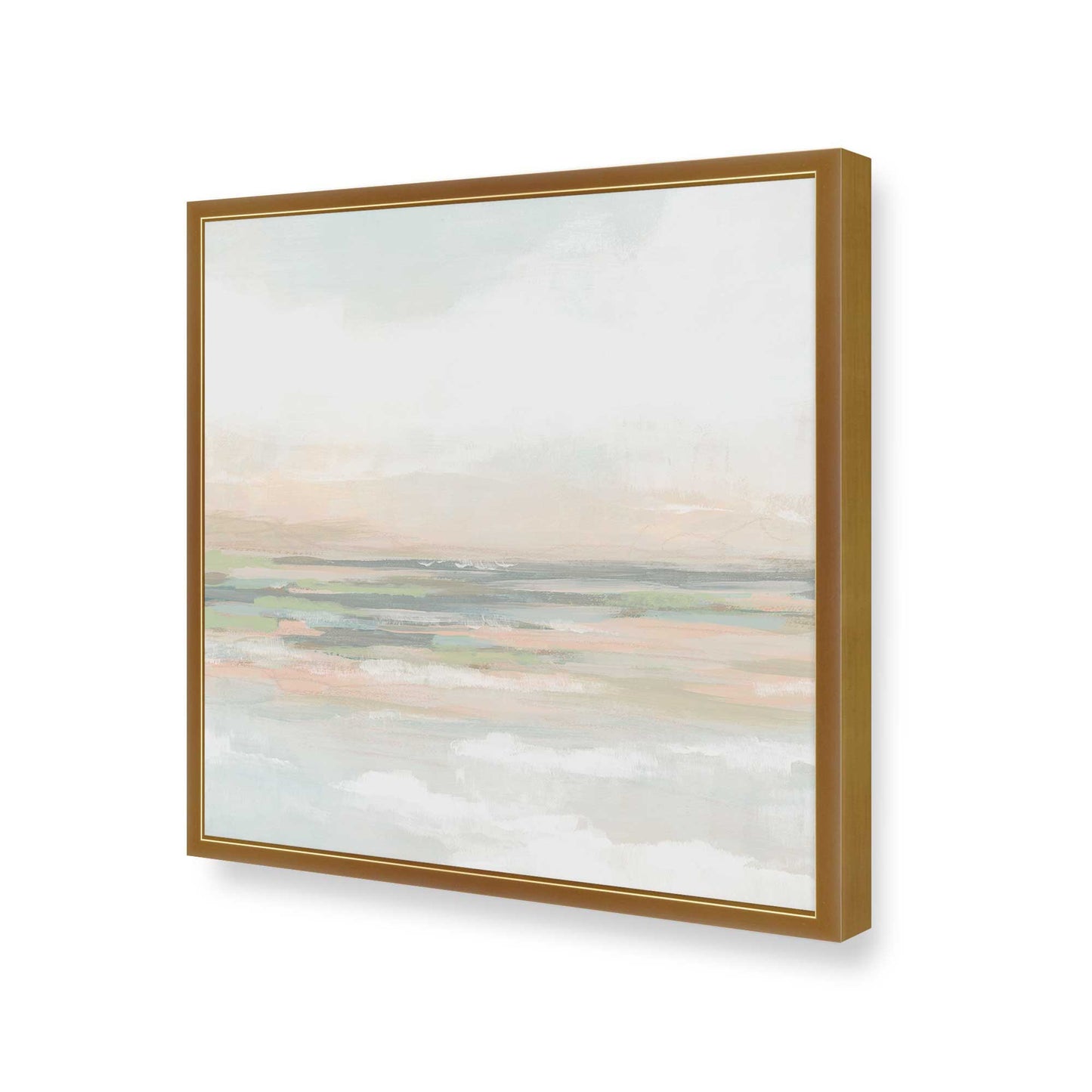 [Color:Polished Gold], Picture of art in a Polished Gold frame at an angle