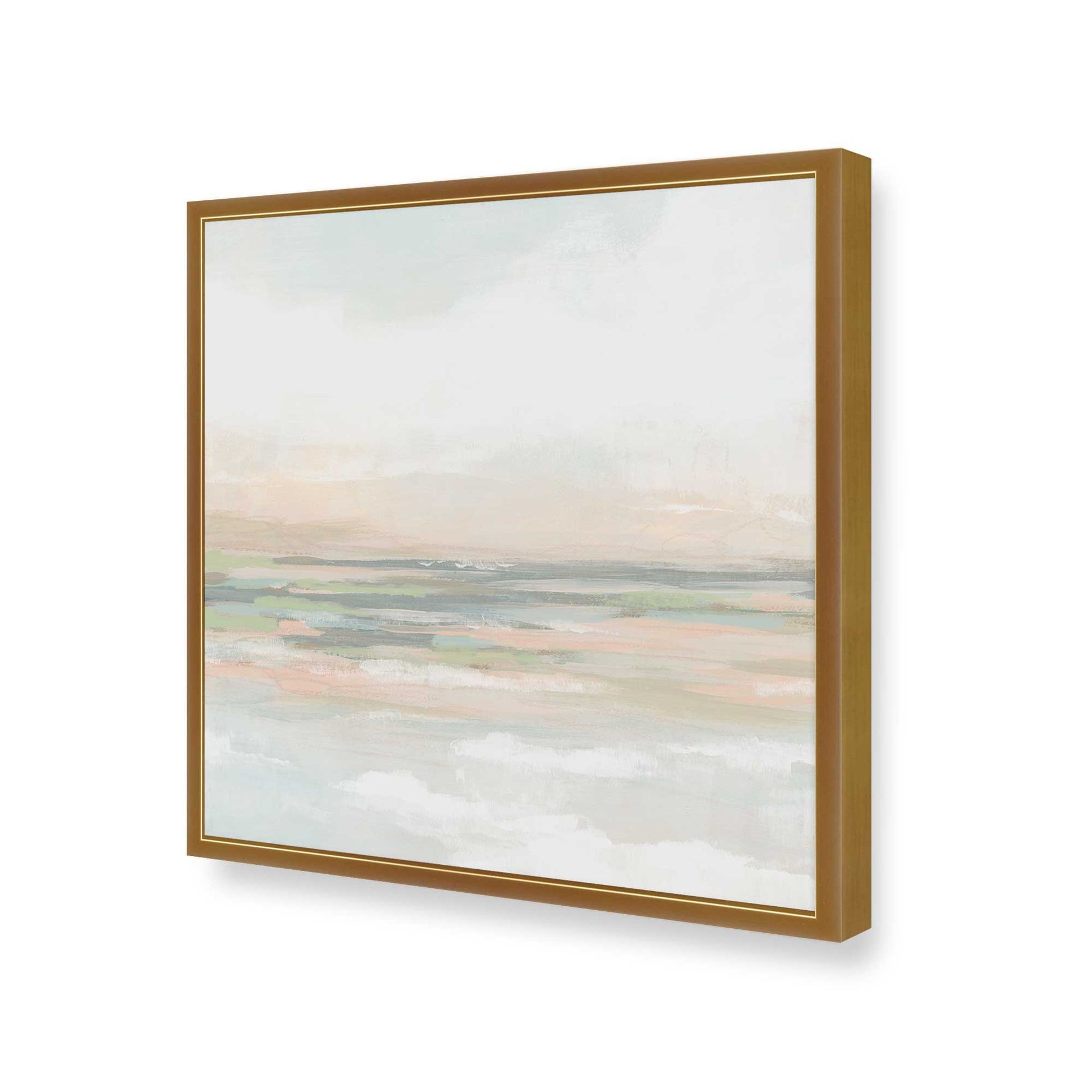 [Color:Polished Gold], Picture of art in a Polished Gold frame at an angle