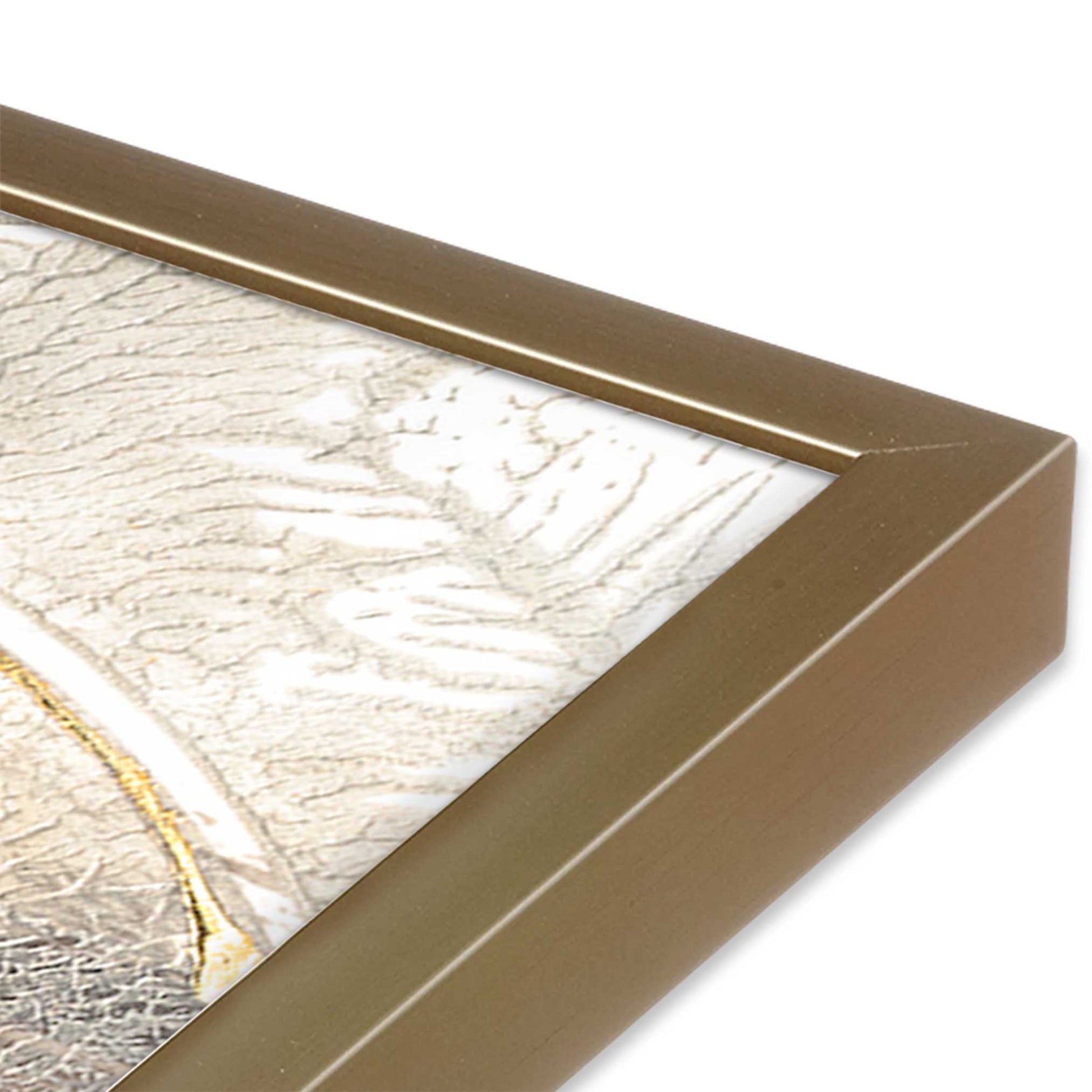 [Color:Brushed Gold], Picture of art in a Brushed Gold frame of the corner