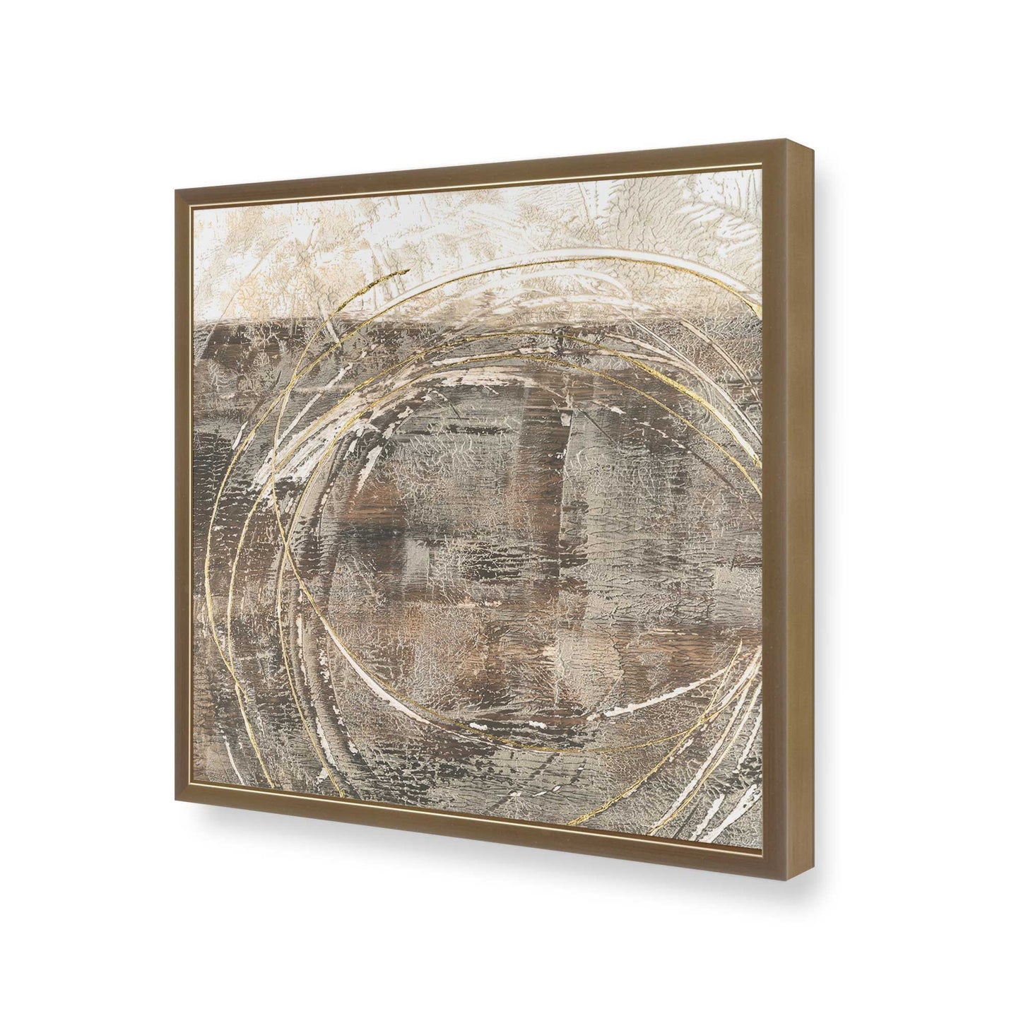 [Color:Brushed Gold], Picture of art in a Brushed Gold frame at an angle
