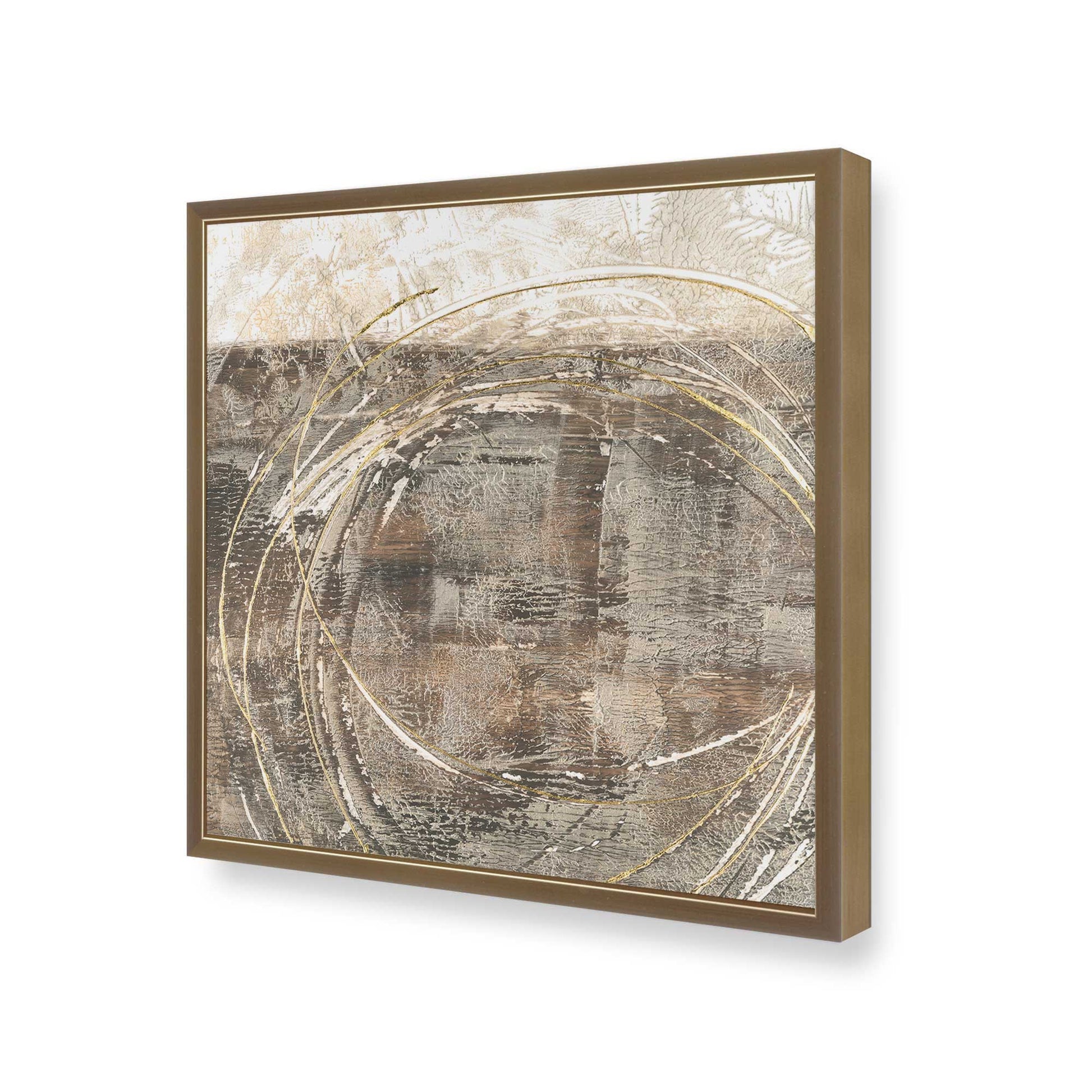 [Color:Brushed Gold], Picture of art in a Brushed Gold frame at an angle