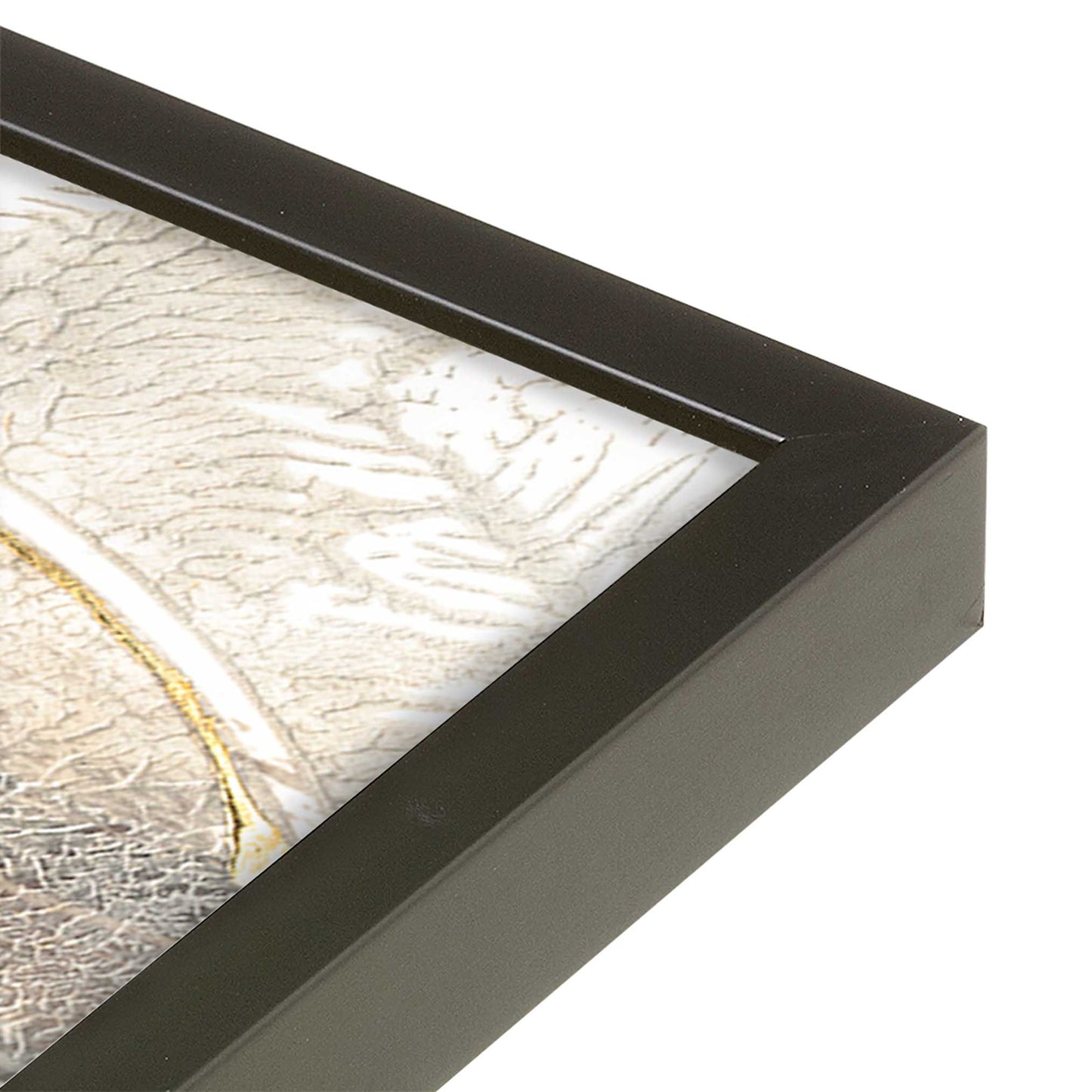 [Color:Satin Black], Picture of art in a Satin Black frame of the corner