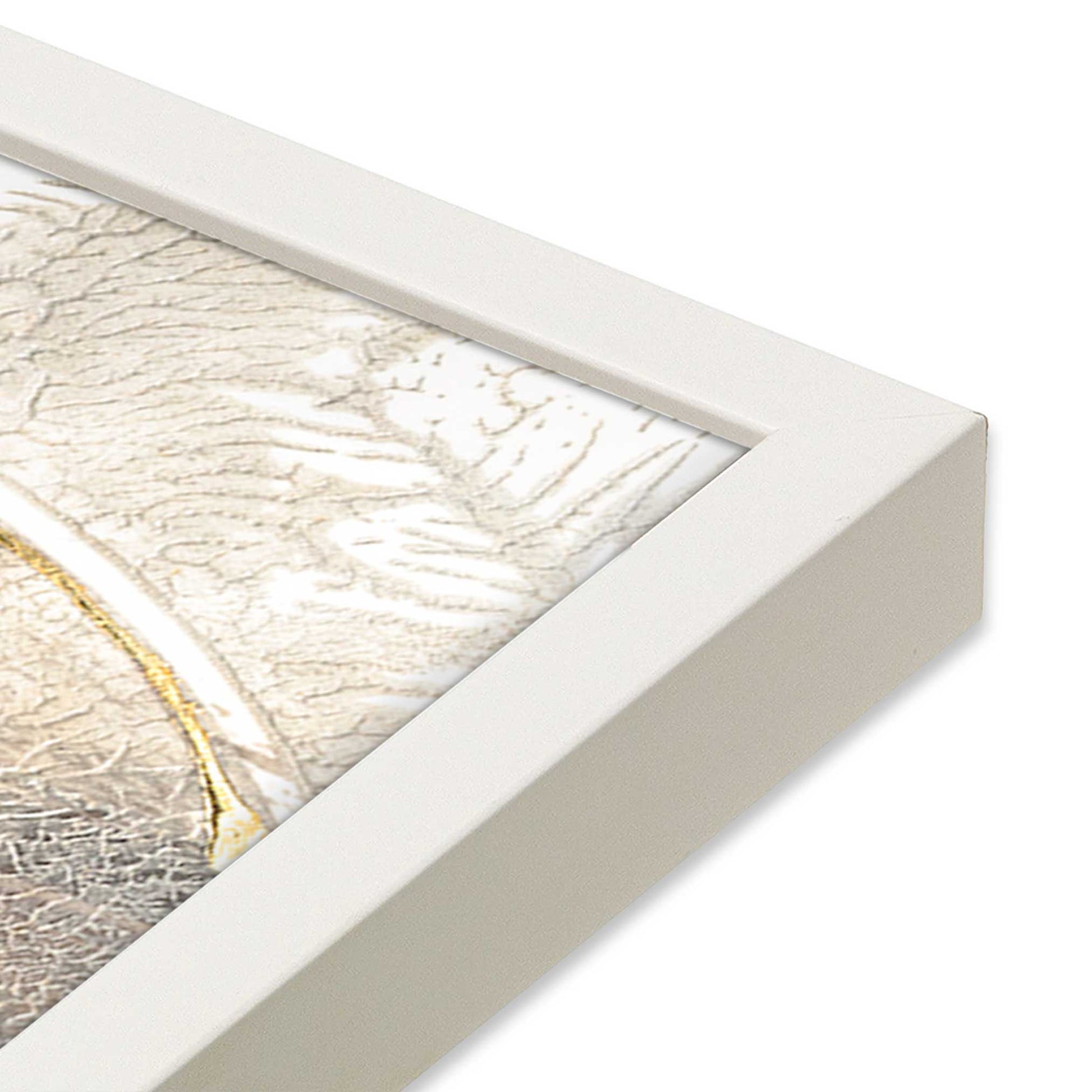 [Color:Opaque White], Picture of art in a Opaque White frame of the corner