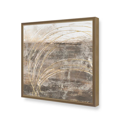 [Color:Brushed Gold], Picture of art in a Brushed Gold frame at an angle
